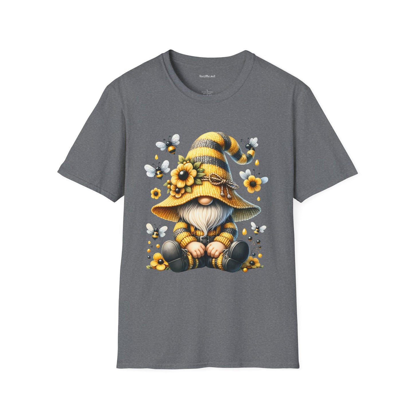 Honey Bee Gnome 41 Unisex Soft Style T-Shirt 100% Cotton Graphic