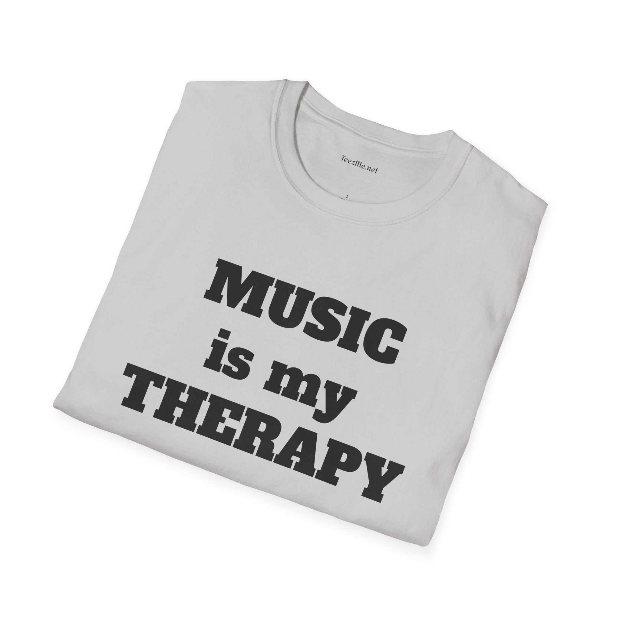 Music is my Therapy Unisex Softstyle T-Shirt 100% Cotton Graphic