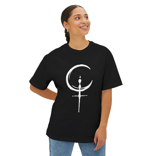 Lilith Symbol (white) Unisex Oversized Boxy Tee