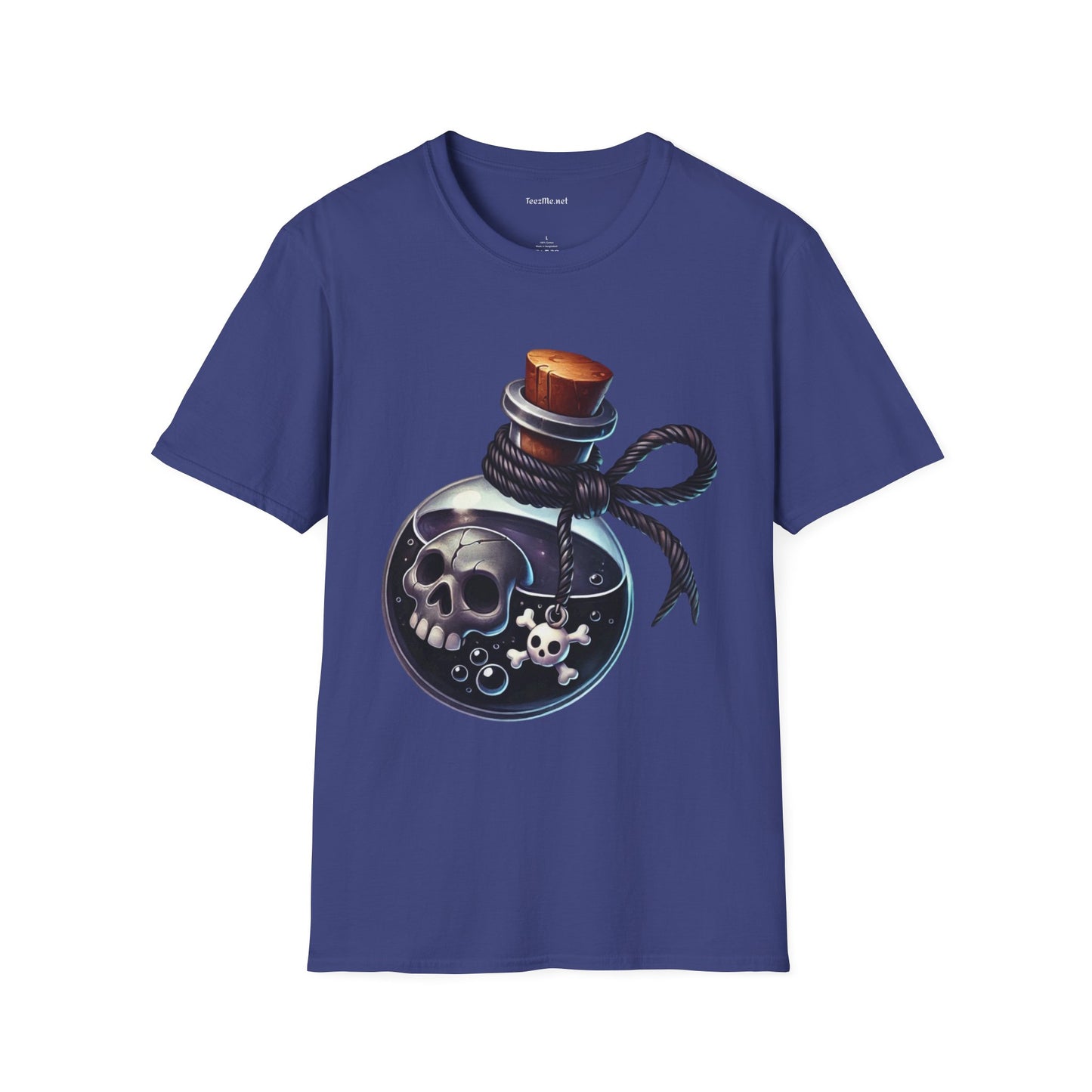 Potion with Skeleton Unisex Soft T-Shirt 100% Cotton Graphic