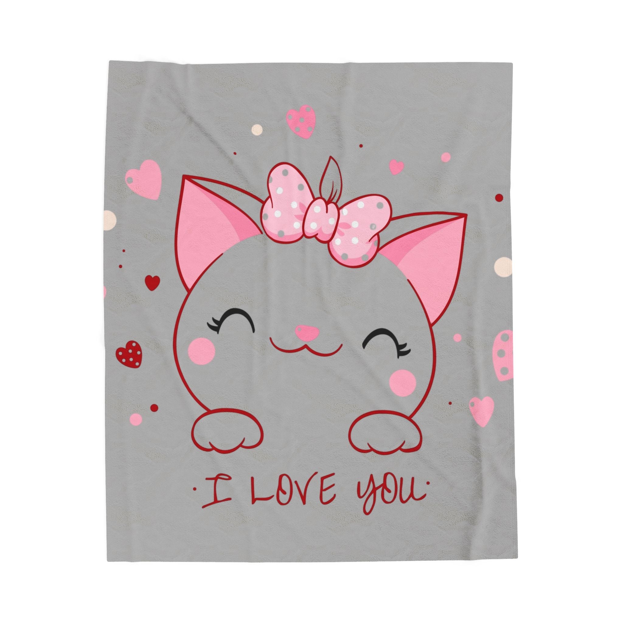 Kitty Love Velveteen Plush Blanket