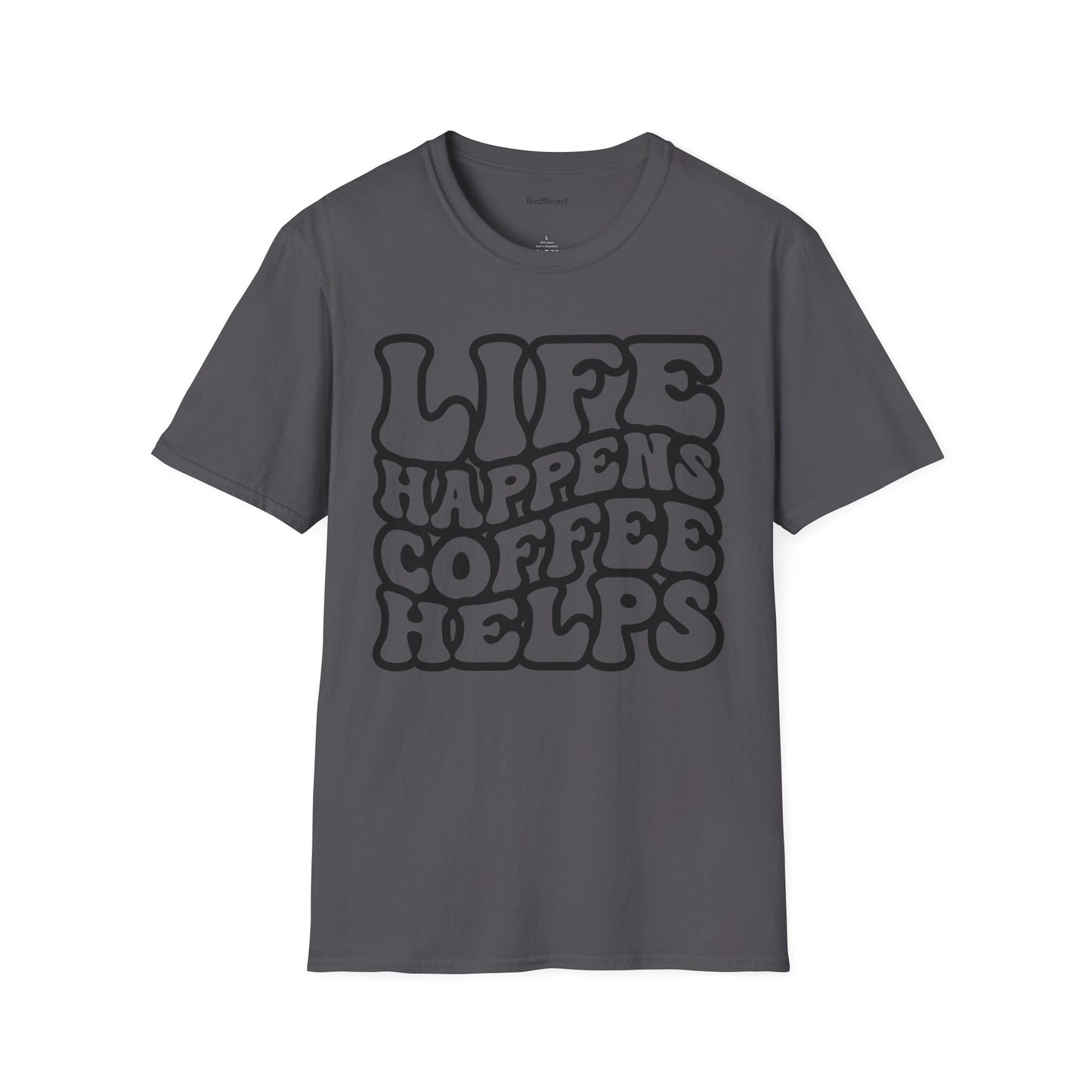 Life Happens Coffee Helps Unisex Softstyle T-Shirt 100% Cotton