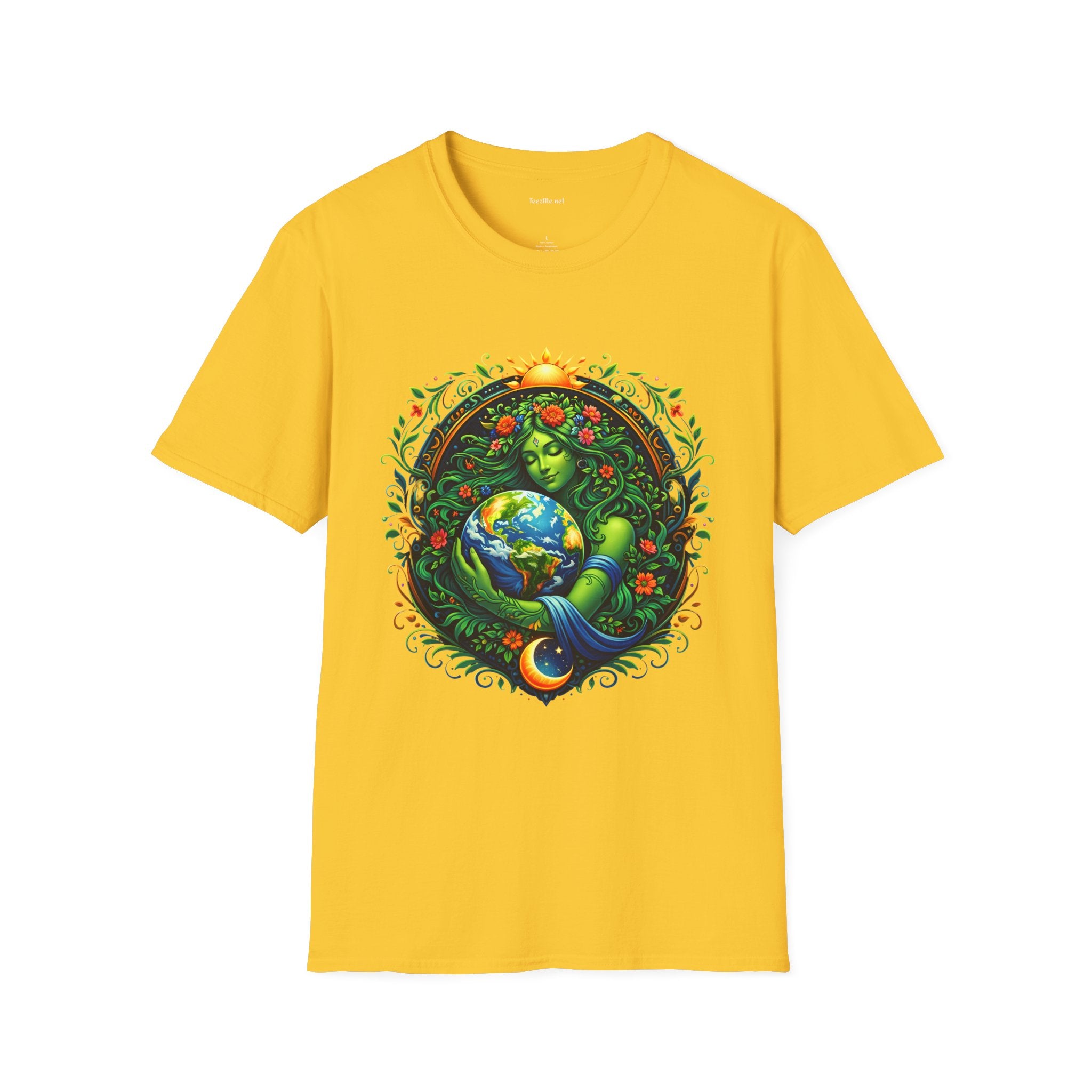 Earth Goddess T-Shirt — Floral Mother Nature Colorful Graphic Tee