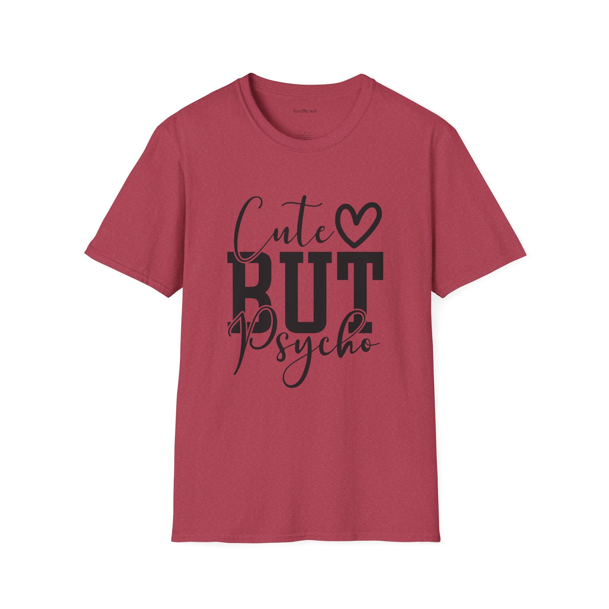Cute but Psycho 01 Unisex Softstyle T-Shirt 100% Cotton Graphic