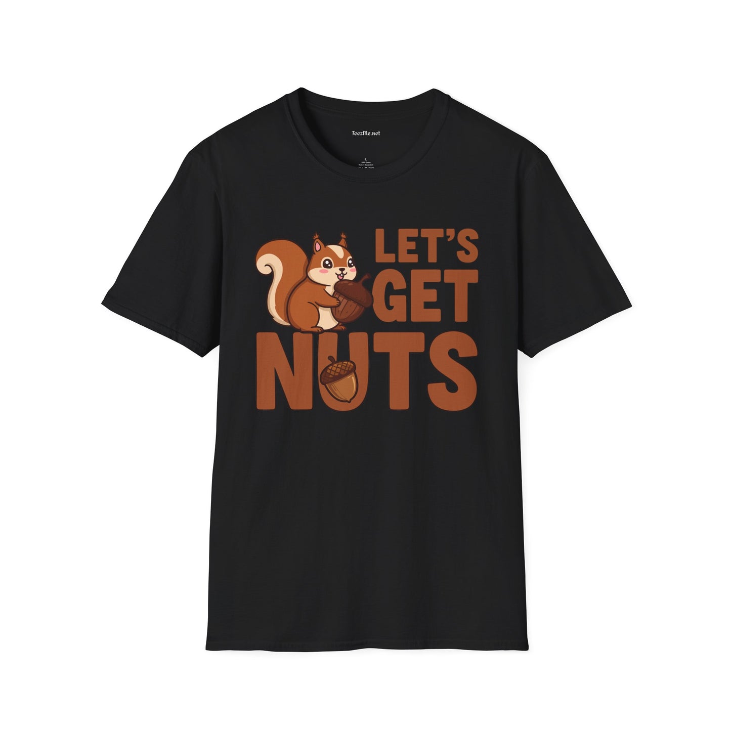 Let's Get Nuts Unisex Softstyle T-Shirt 100% Cotton Graphic