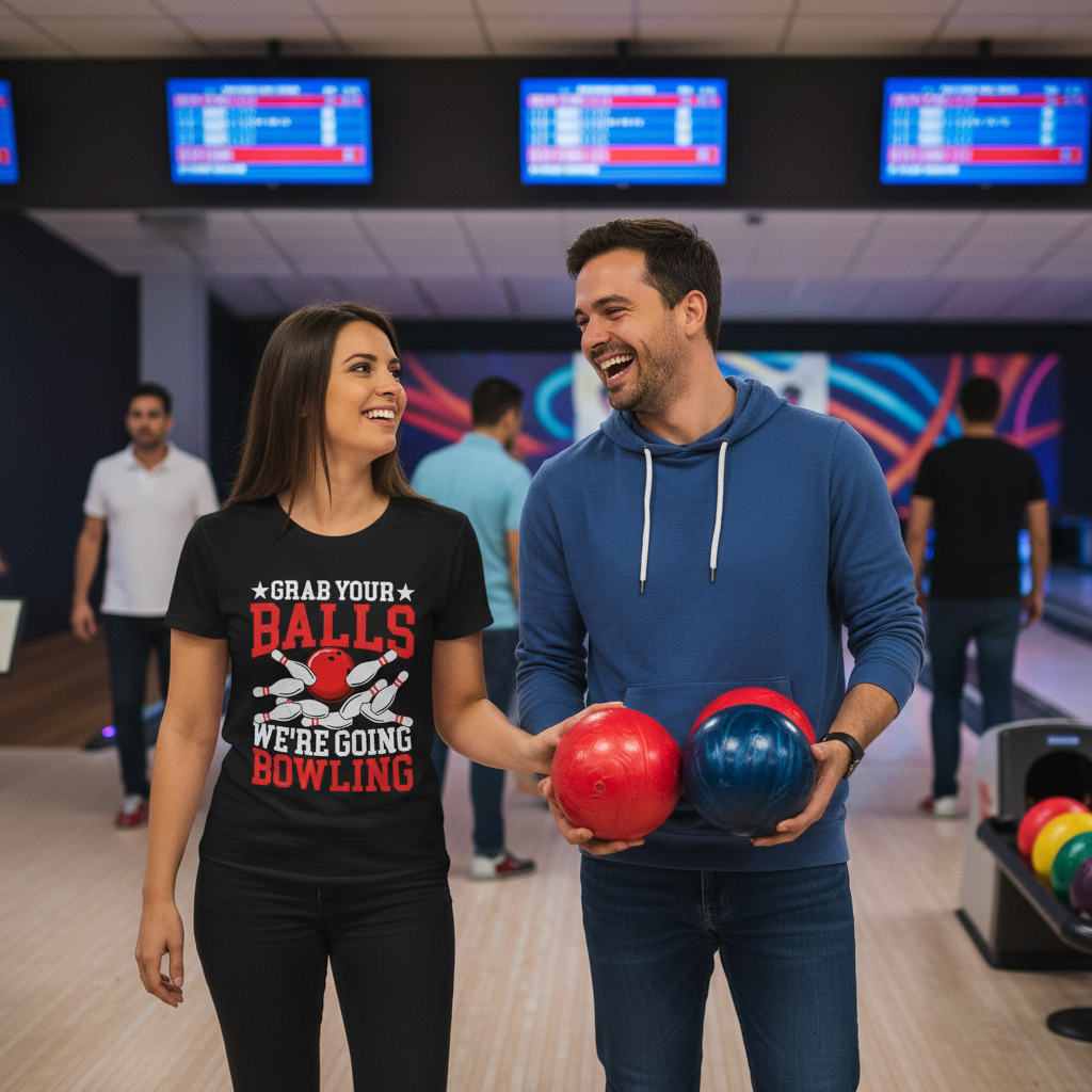 Grab Your Balls (Bowling) Unisex Softstyle T-Shirt 100% Cotton