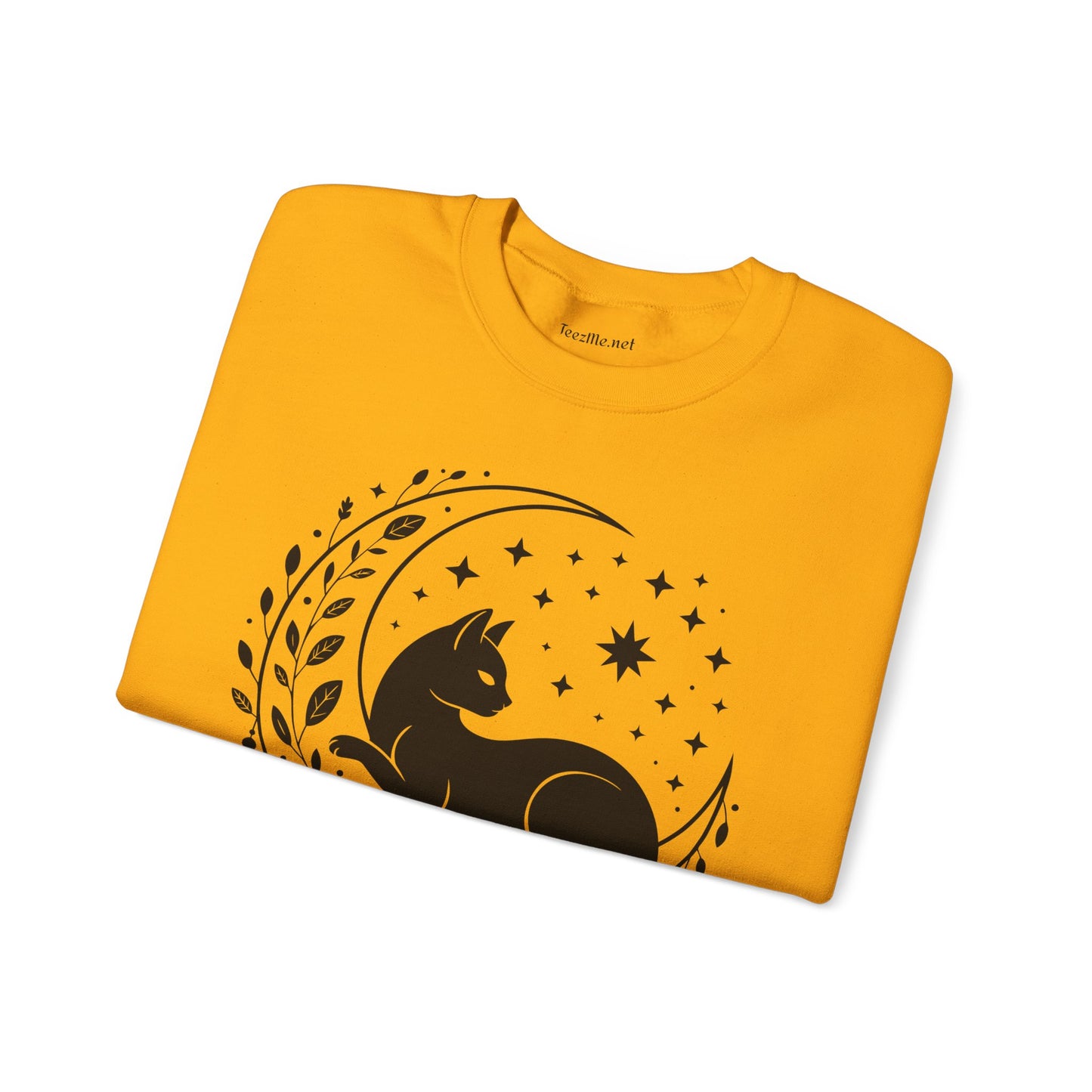 Black Cat Moon Silhouette Unisex Heavy Blend™ Crewneck Sweatshirt Graphic