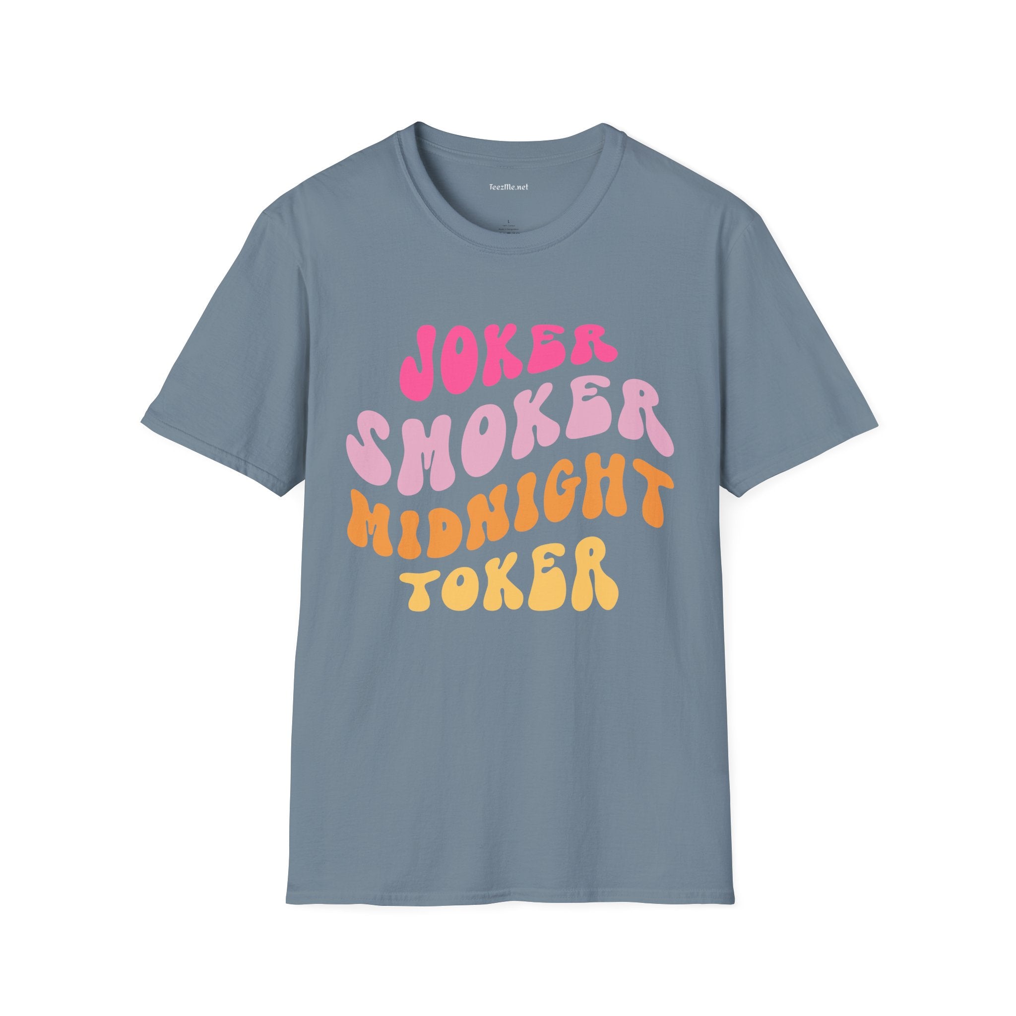 Joker Smoker Midnight Toker Unisex Softstyle T-Shirt 100% Cotton Graphic