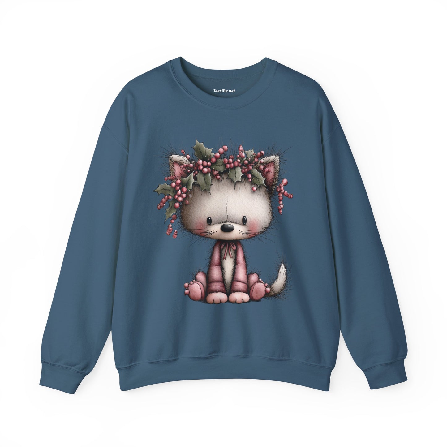 Whimsical Holiday Cat 01 Unisex Heavy Blend™ Crewneck Sweatshirt