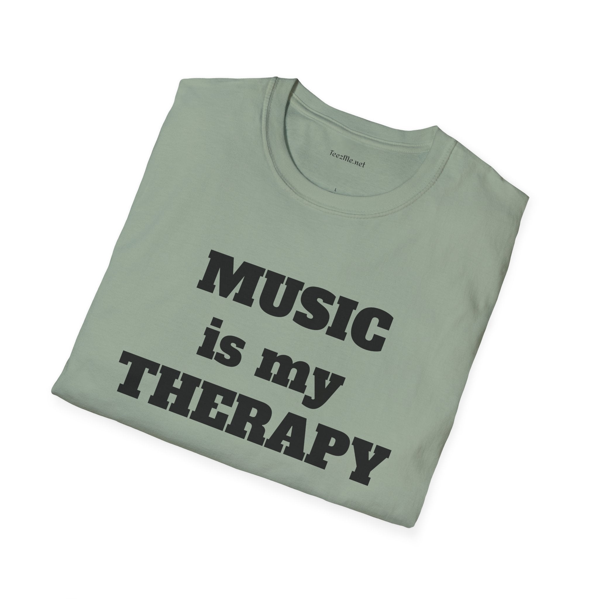 Music is my Therapy Unisex Softstyle T-Shirt 100% Cotton Graphic
