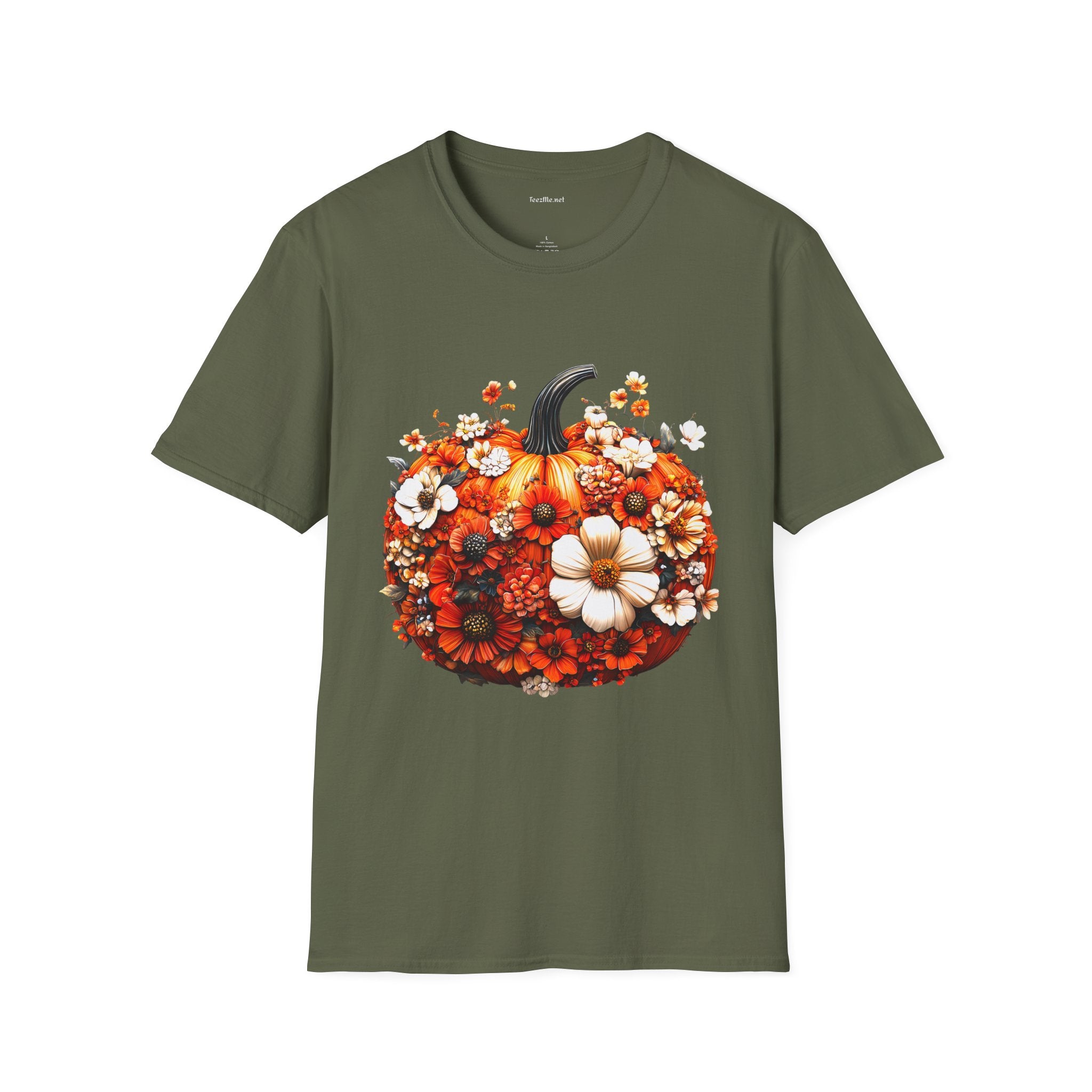 BOHO Floral Pumpkin - Unisex Softstyle T-Shirt 100% Cotton Graphic