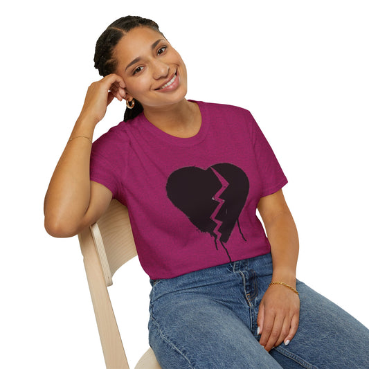 Broken Heart  - Unisex Softstyle T-Shirt 100% Cotton Graphic