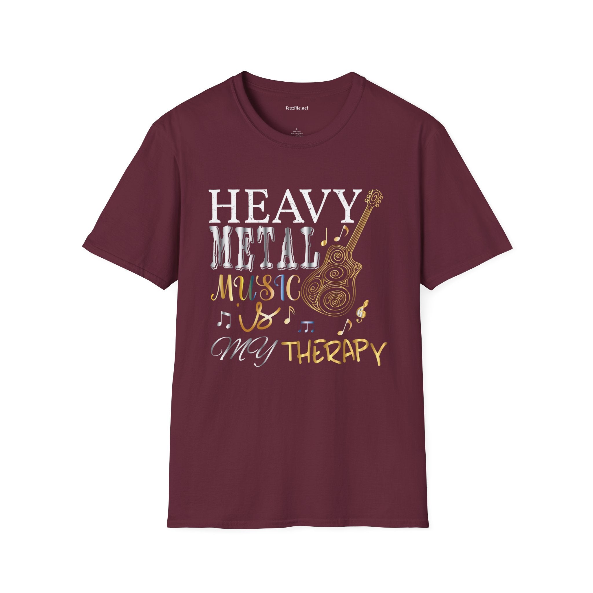 Heavy Metal Music is My Therapy Unisex SoftStyle T-Shirt 100% Cotton Graphic Music