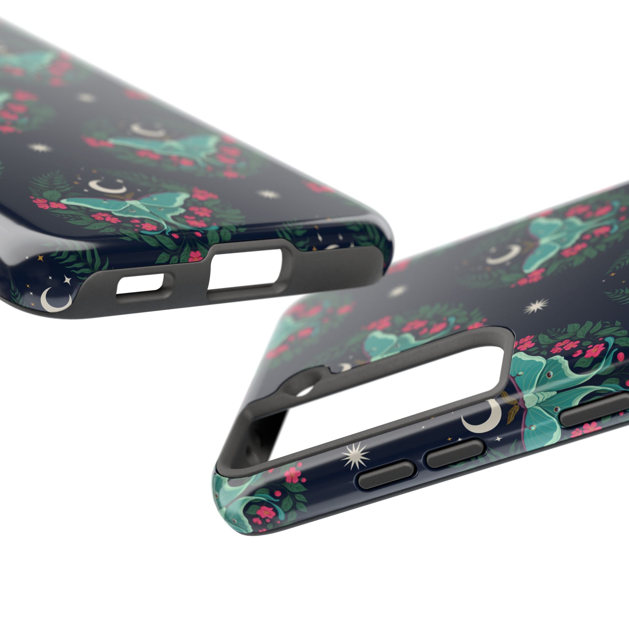 Moon Moth Tough Phone Case — Botanical Nightscape Protective Cover