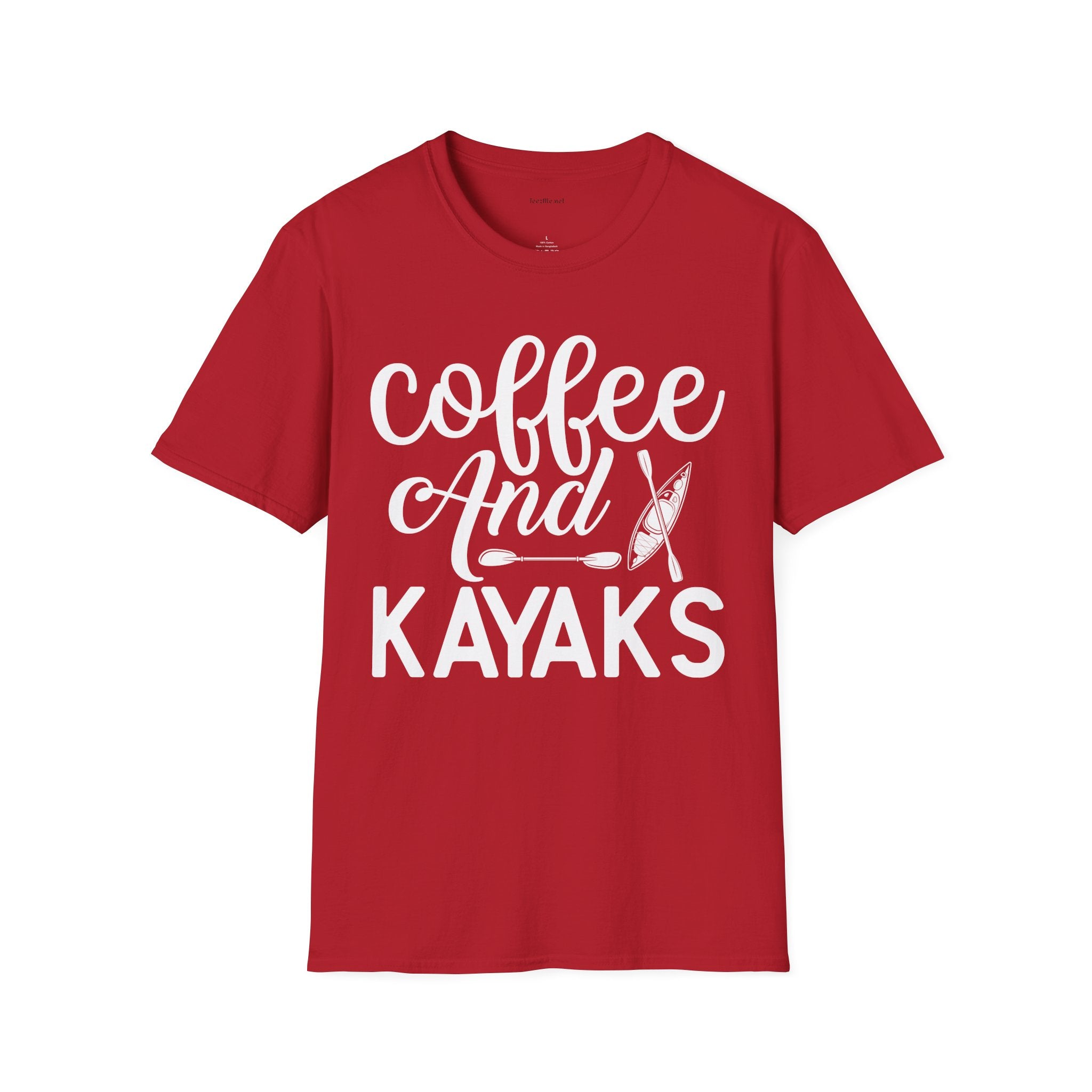 Coffee and Kayaks - Unisex Softstyle T-Shirt 100% Cotton Graphic