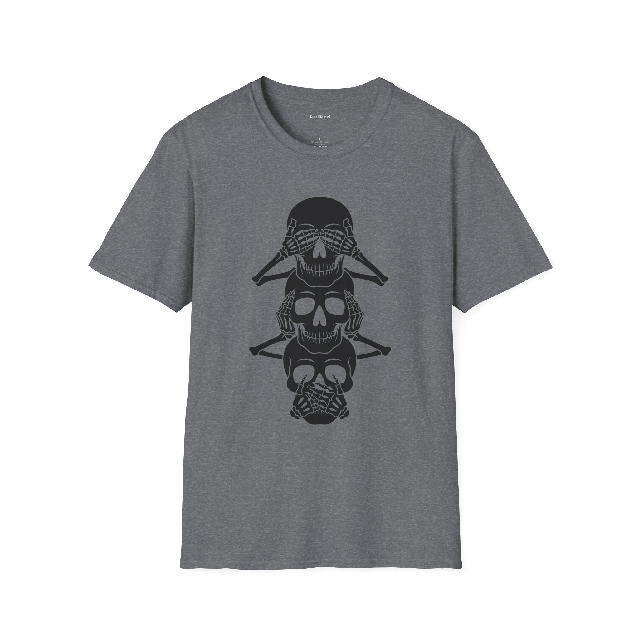 See Hear Speak No Evil Unisex Softstyle T-Shirt 100% Cotton Graphic