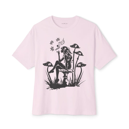 Fairy Smoking Weed2 - Unisex Oversized Boxy Tee