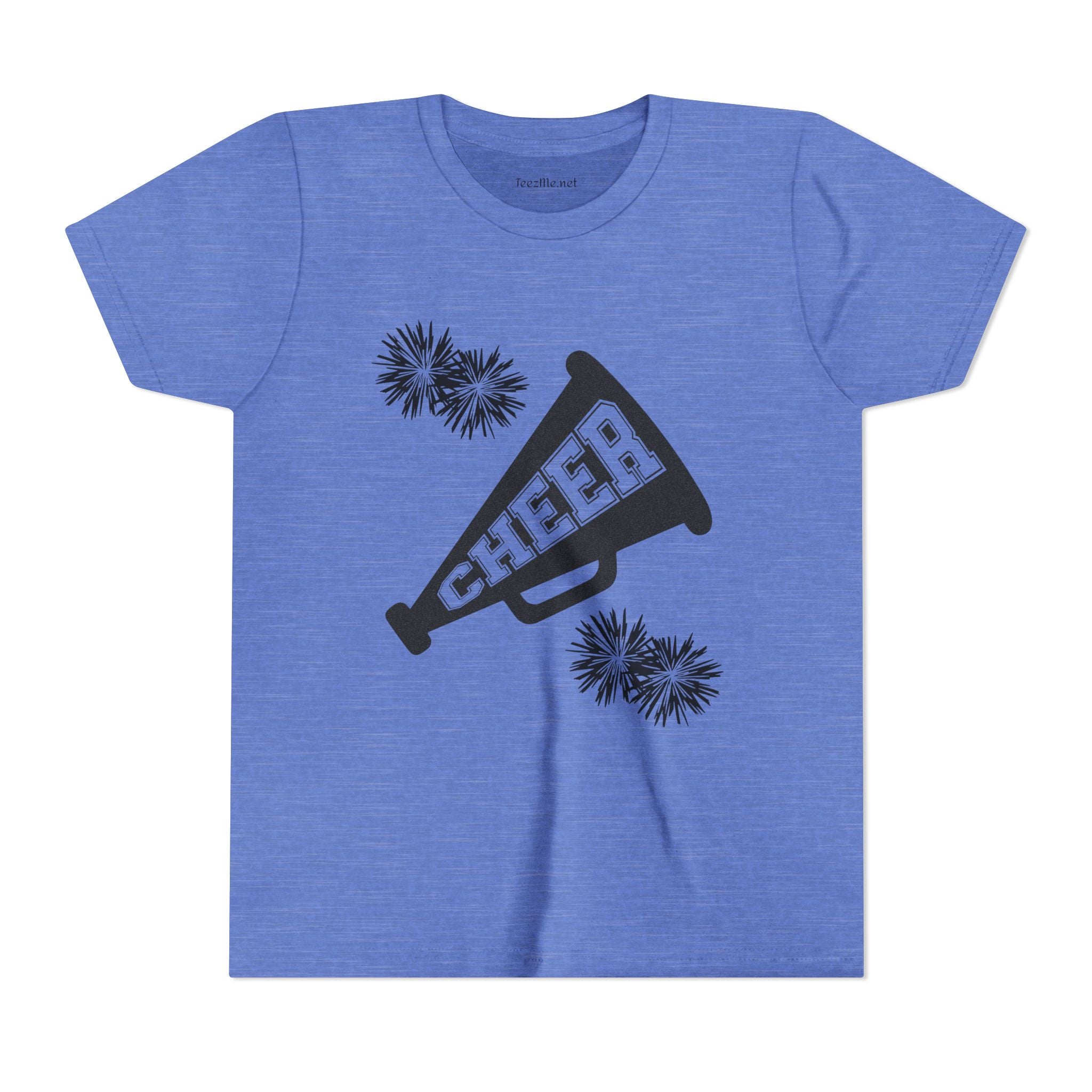 Youth Cheer Megaphone T‑Shirt – Pom Pom Cheerleader Tee