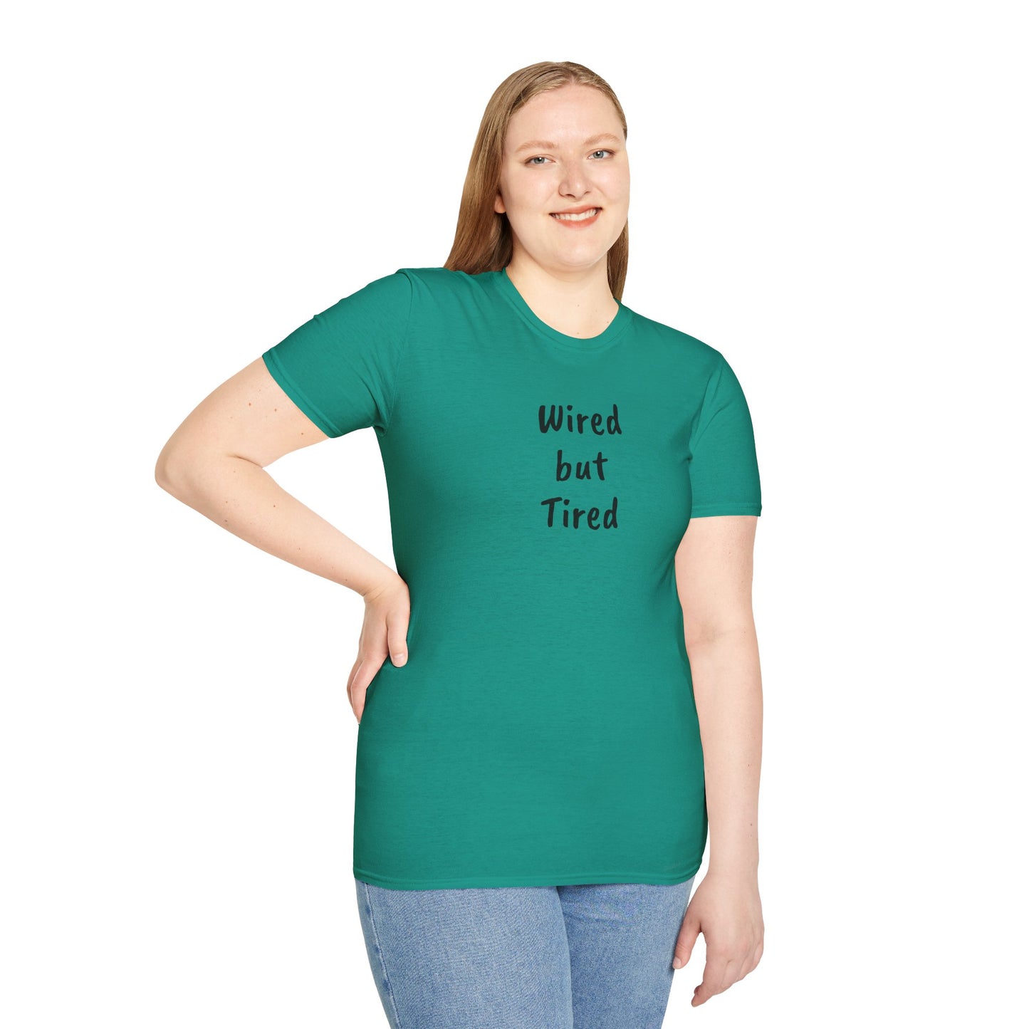 Wired but Tired - Unisex Softstyle T-Shirt 100% Cotton Graphic