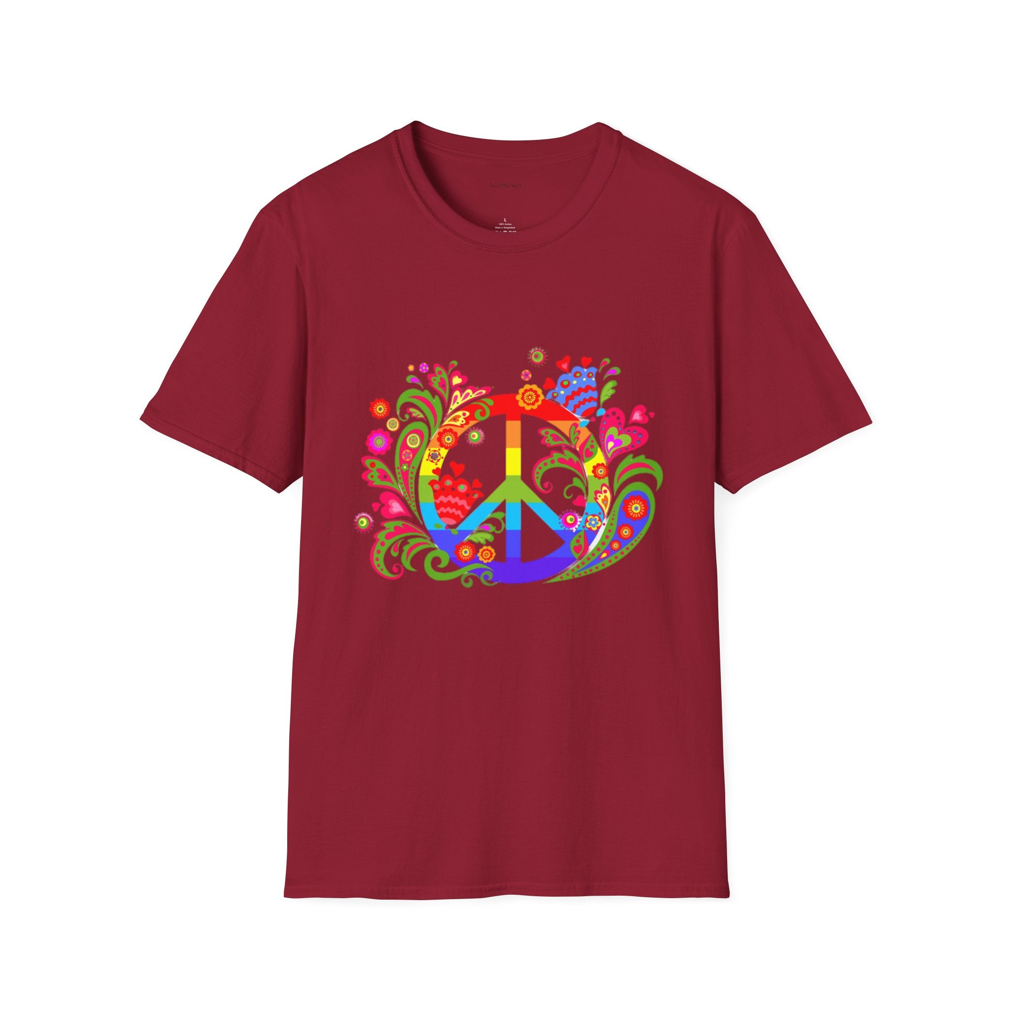 Peace sign illustration - Unisex Softstyle T-Shirt 100% Cotton Graphic