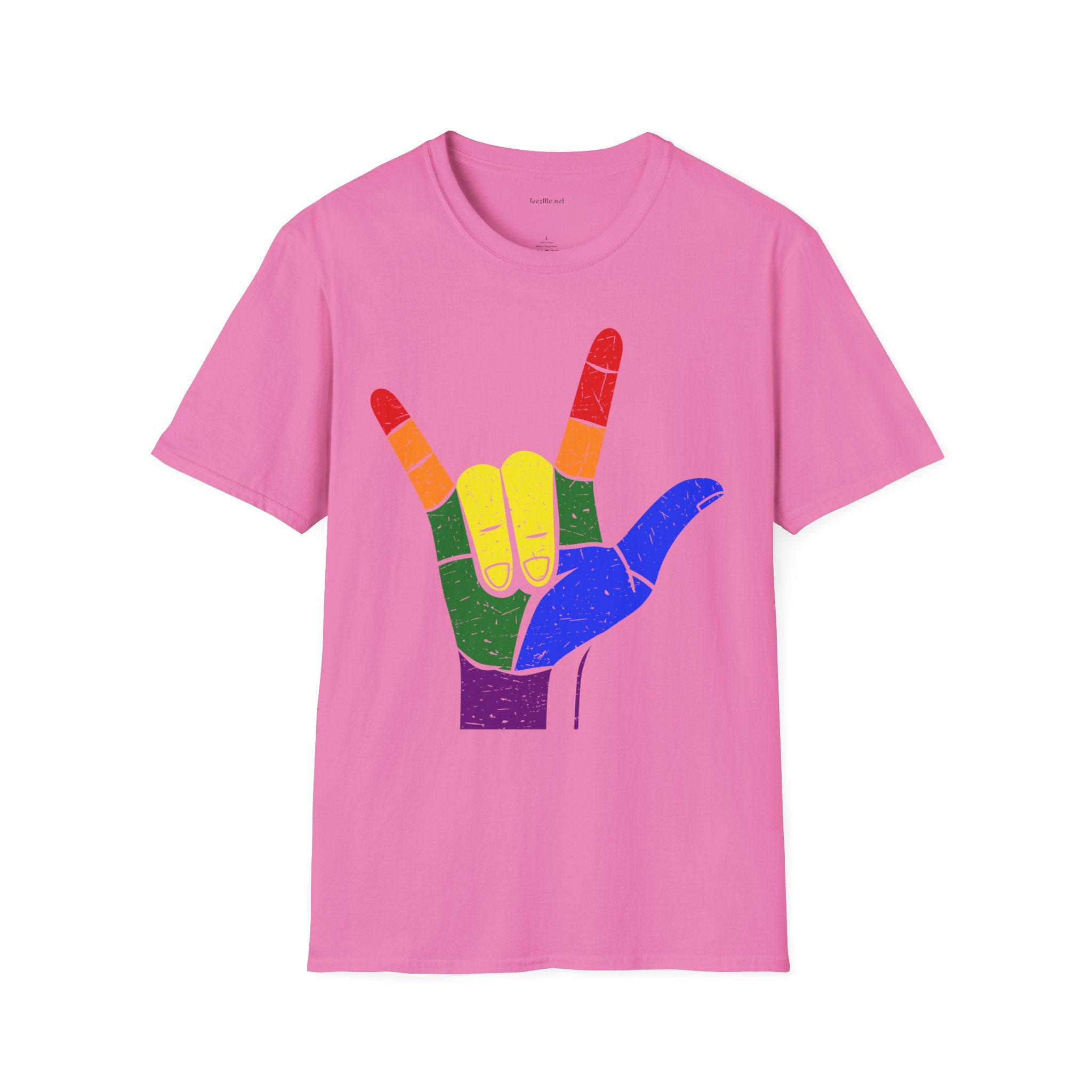ASL Love LGBT  - Unisex Softstyle T-Shirt 100% Cotton Graphic