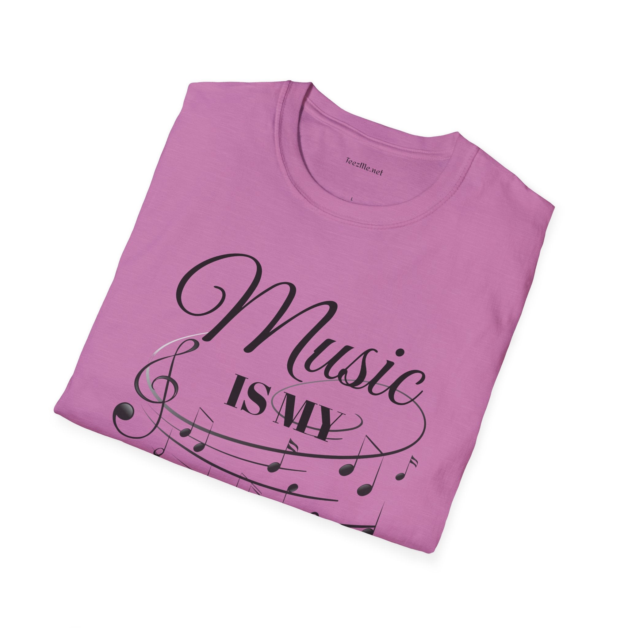Music is my Therapy Unisex Softstyle T-Shirt 100% Cotton Graphic