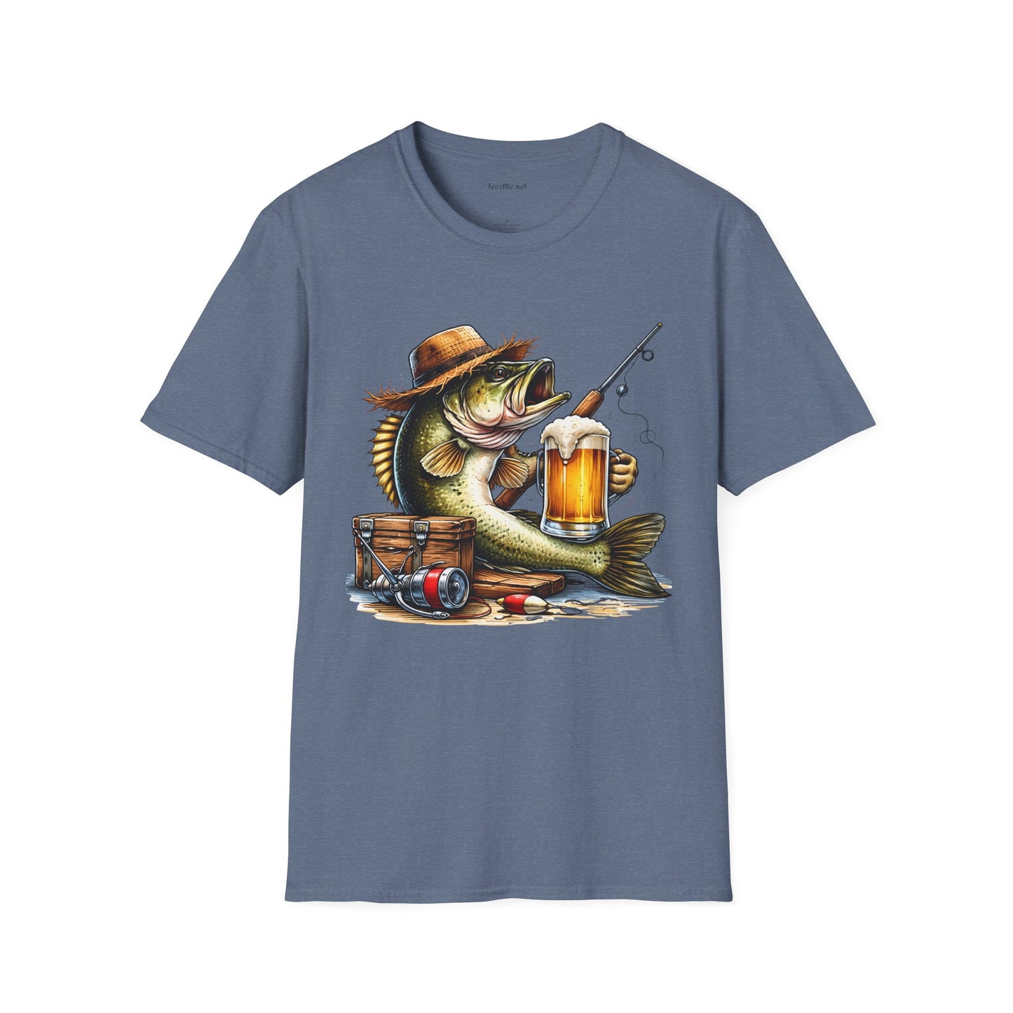 Bass Drinking Beer Unisex Soft Style T-Shirt 100% Cotton Graphic