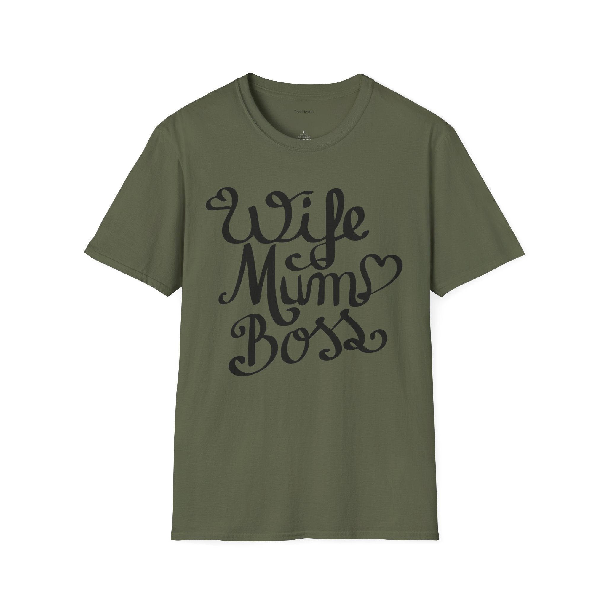 Wife Mum Boss - Unisex Softstyle T-Shirt 100% Cotton Graphic