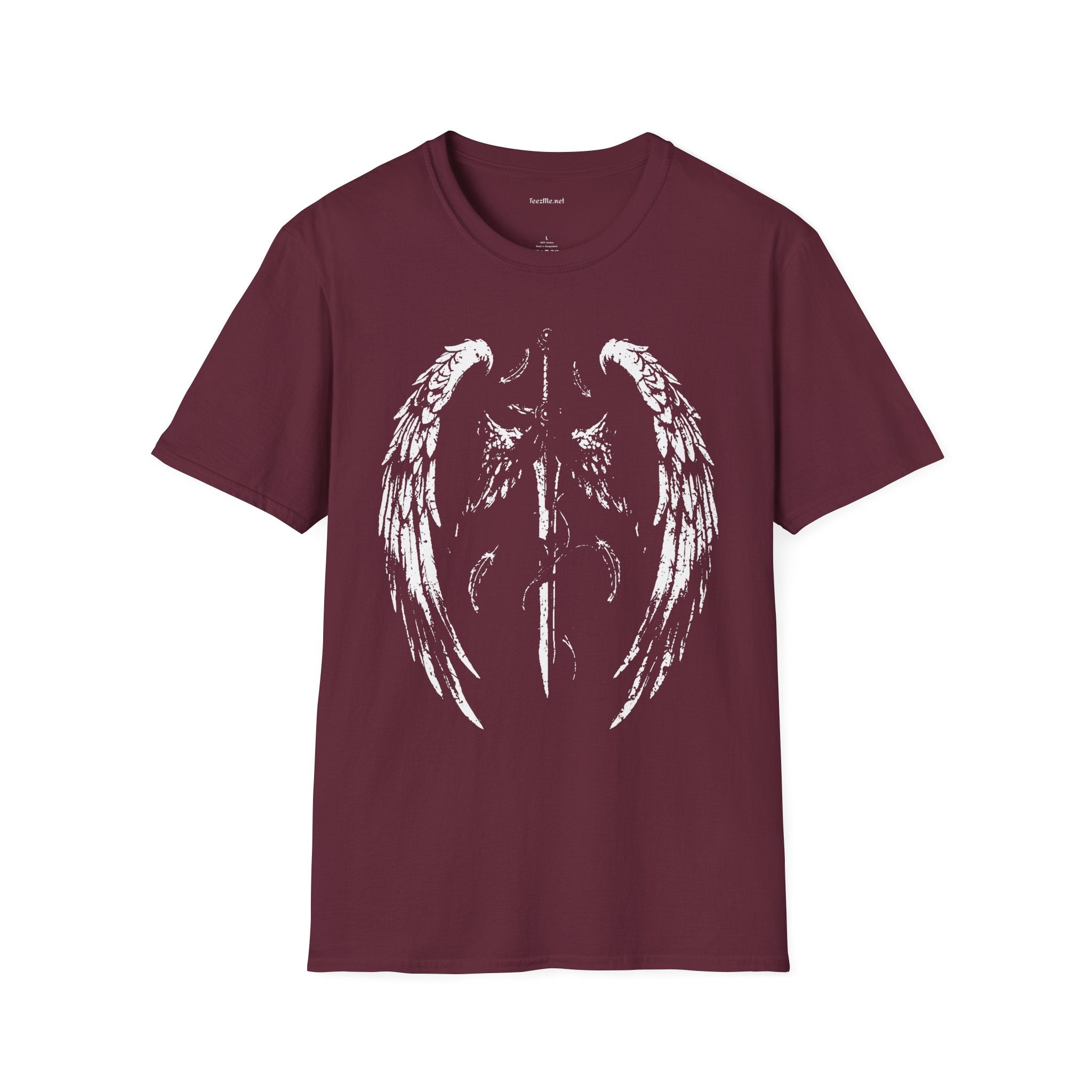 Angel Wings T-Shirt — Distressed White Wing Back Graphic Tee