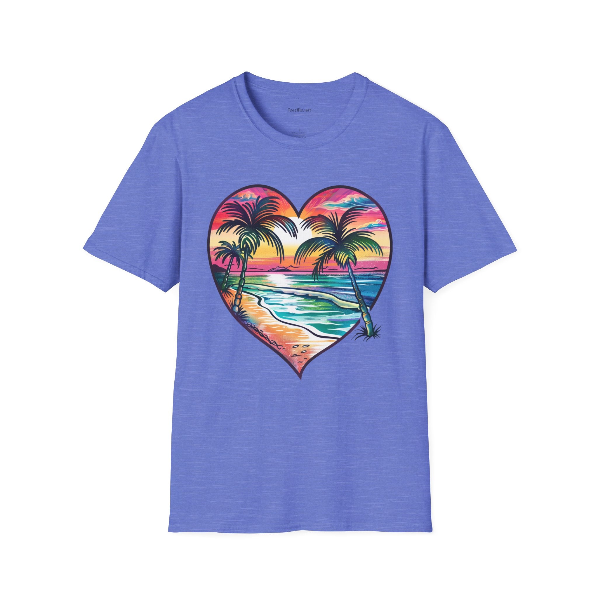 Beach Watercolor2 Unisex Soft T-Shirt 100% Cotton Graphic