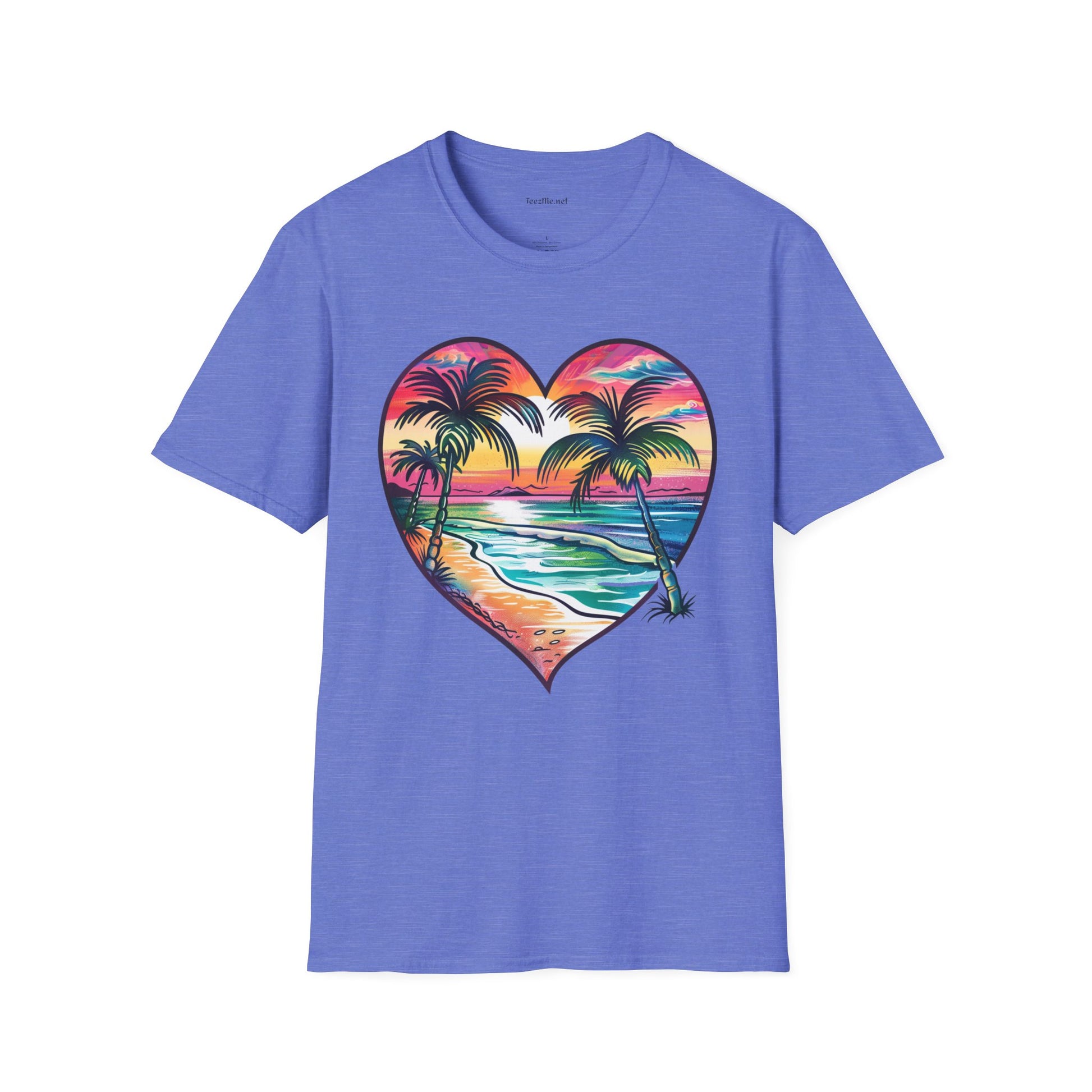 Beach Watercolor2 Unisex Soft T-Shirt 100% Cotton Graphic