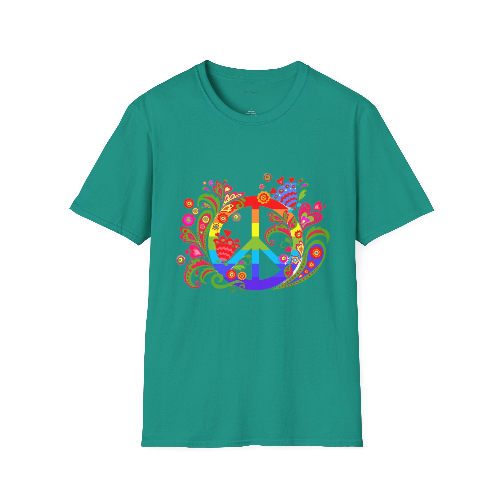 Peace sign illustration - Unisex Softstyle T-Shirt 100% Cotton Graphic