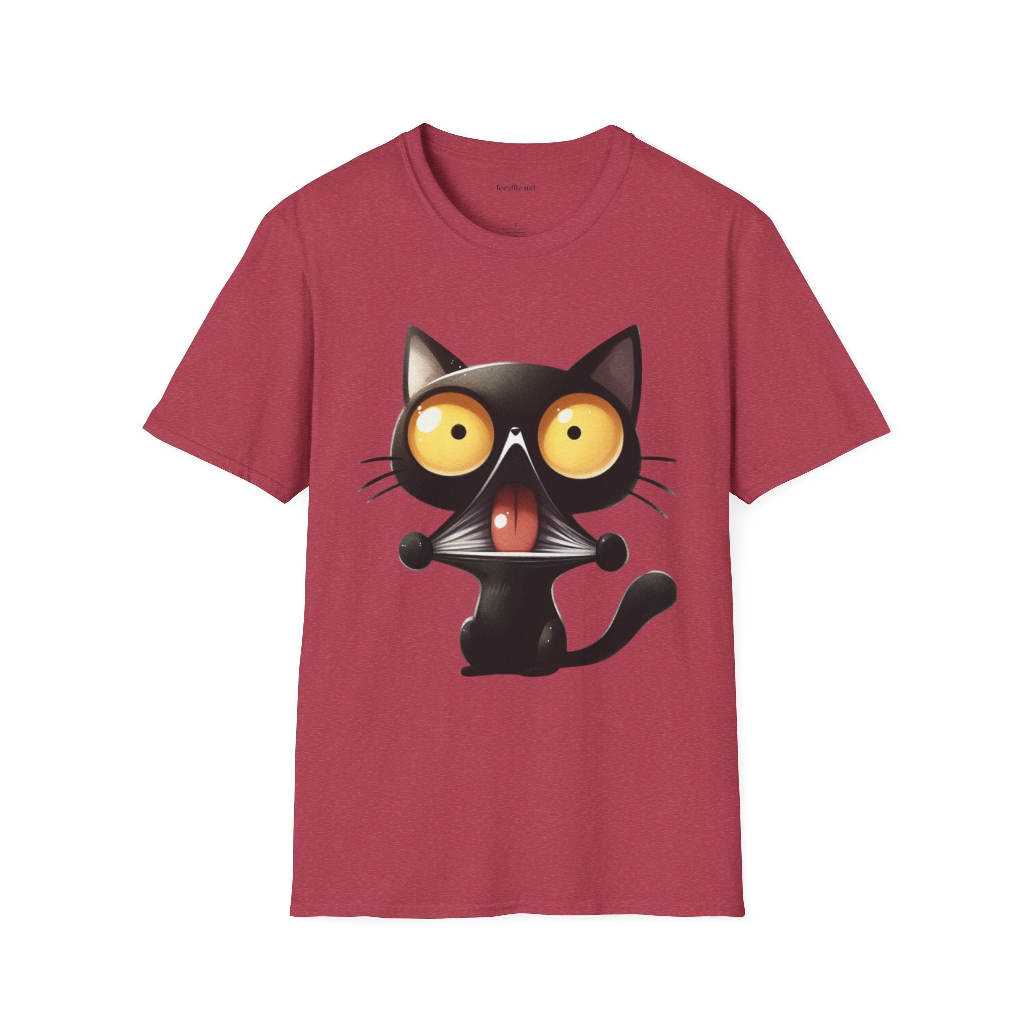 Crazy Cat 01 Unisex SoftStyle T-Shirt 100% Cotton Graphic