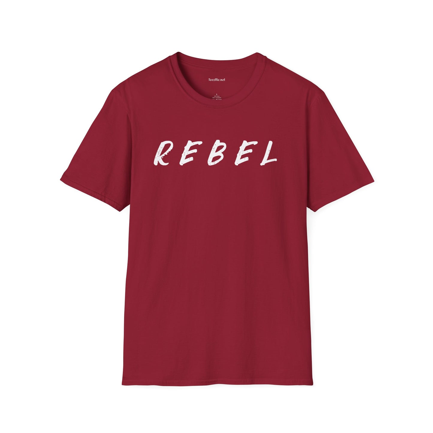 REBEL (white text) Unisex Softstyle T-Shirt 100% Cotton Graphic