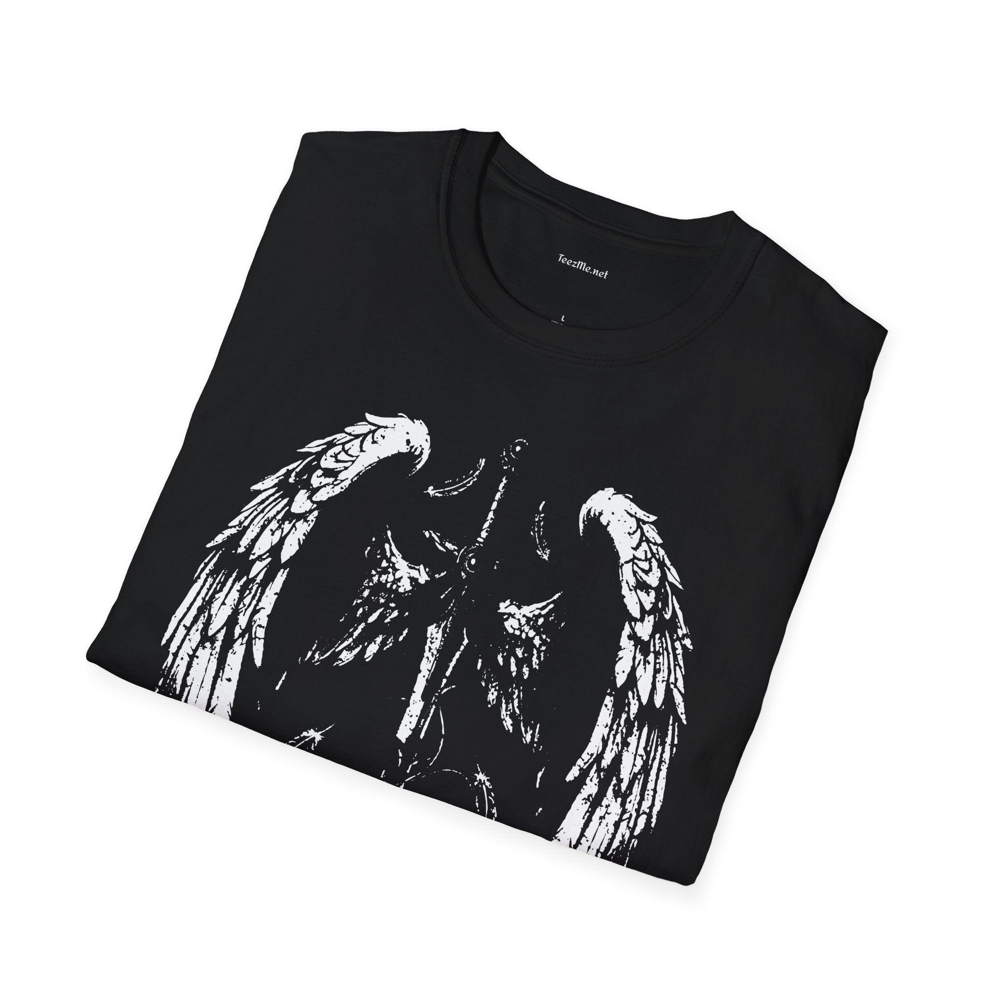Angel Wings T-Shirt — Distressed White Wing Back Graphic Tee