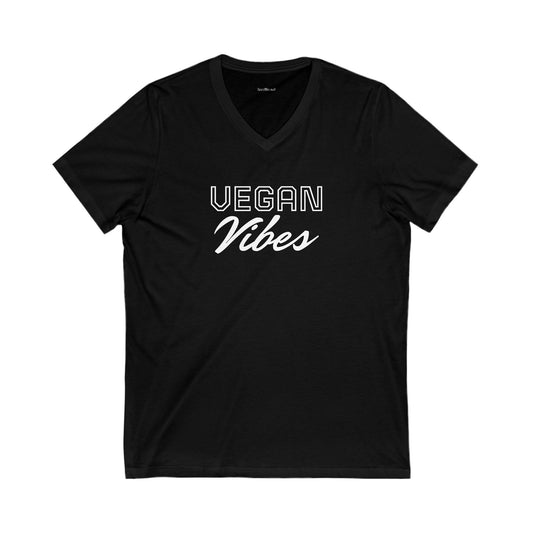 VEGAN Vibes Unisex Jersey Short Sleeve V-Neck Tee