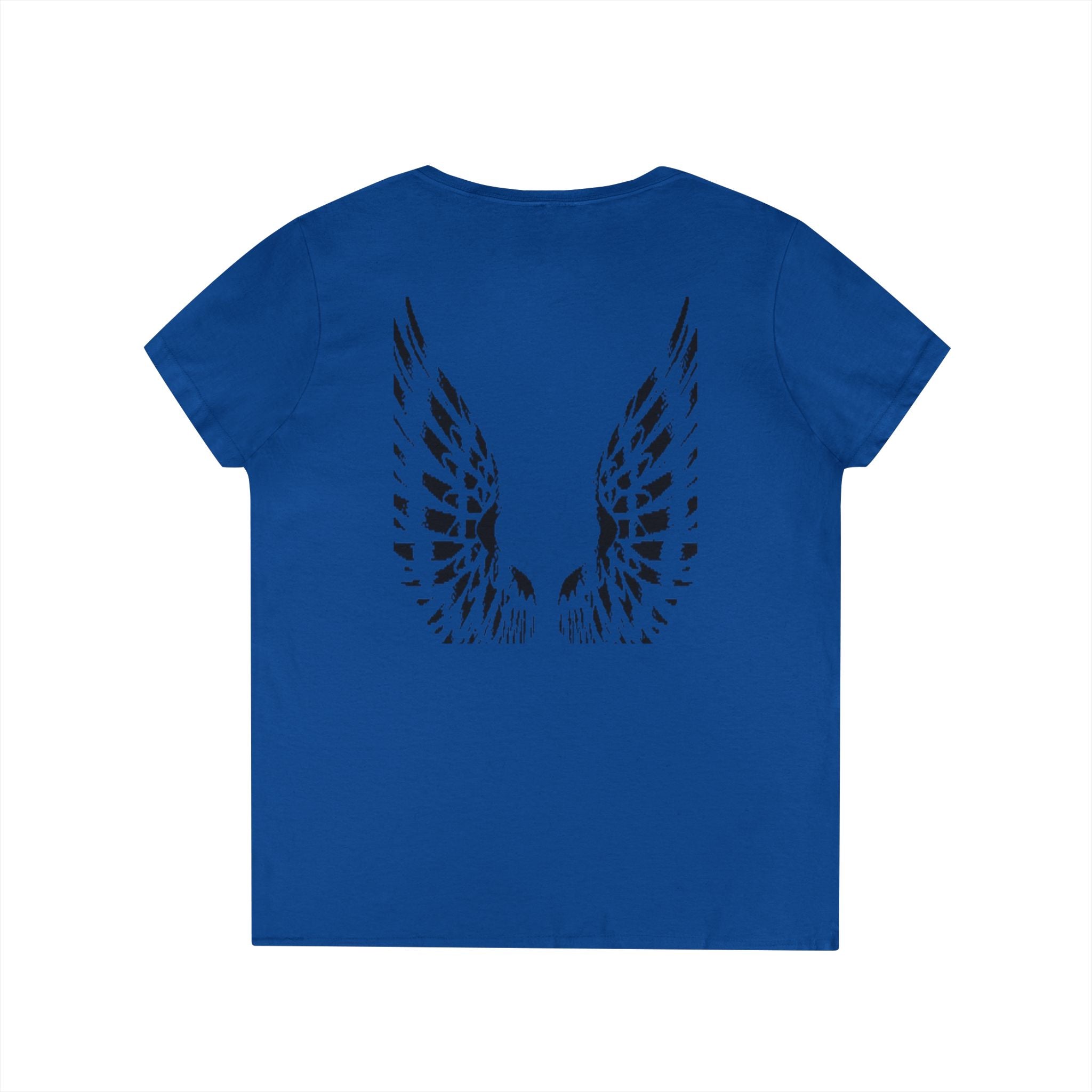 Angel Wings (back) - Ladies' V-Neck T-Shirt 100% cotton