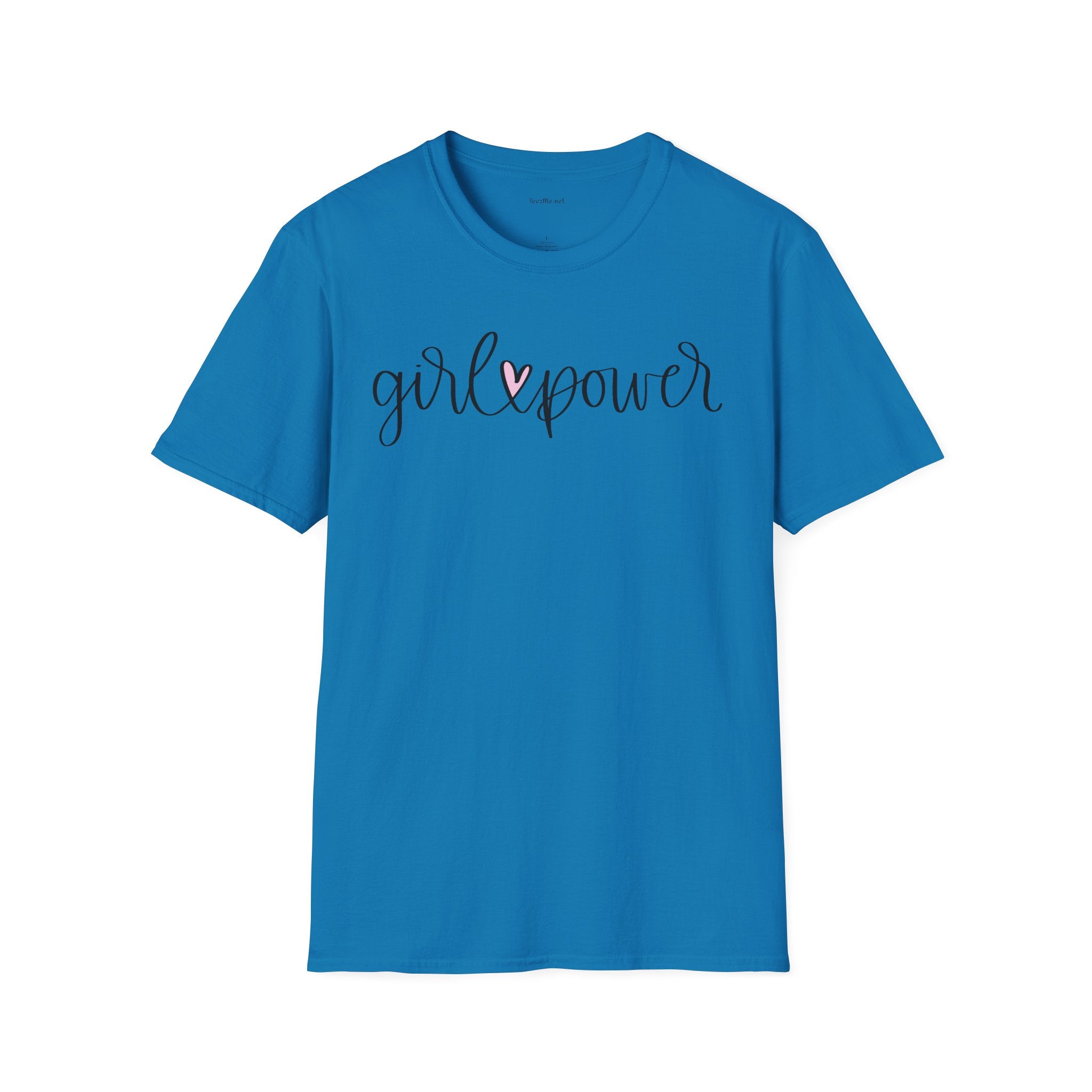 Girl Power T-Shirt — Script Heart Feminist Tee for Women