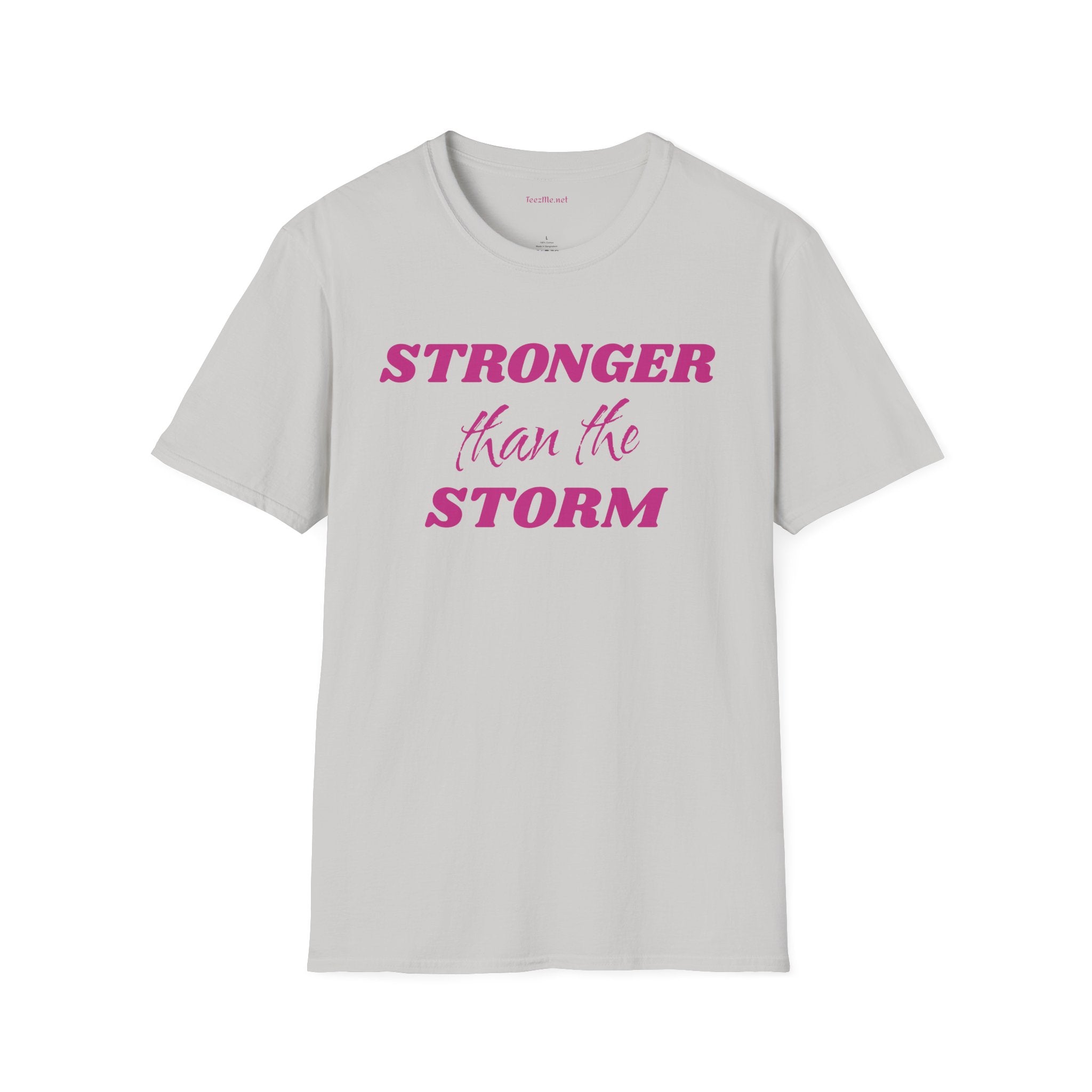 Stronger than the Storm Breast Cancer Unisex Softstyle T-Shirt 100% Cotton Graphic