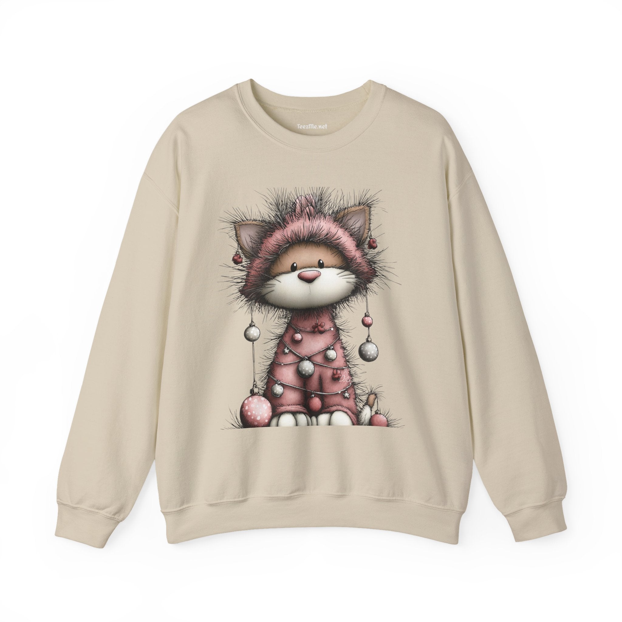 Whimsical Holiday Cat 02 Unisex Heavy Blend™ Crewneck Sweatshirt