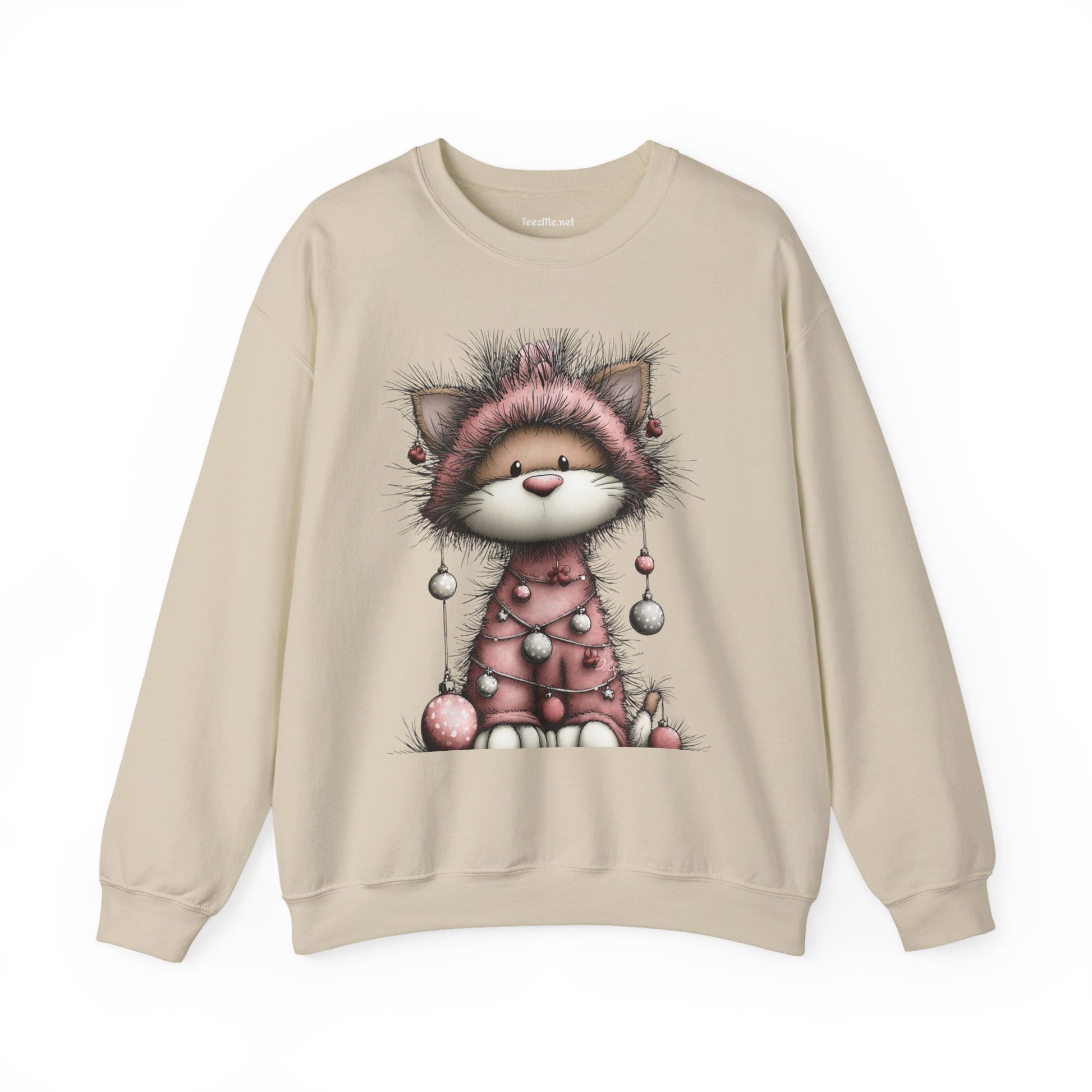 Whimsical Holiday Cat 02 Unisex Heavy Blend™ Crewneck Sweatshirt
