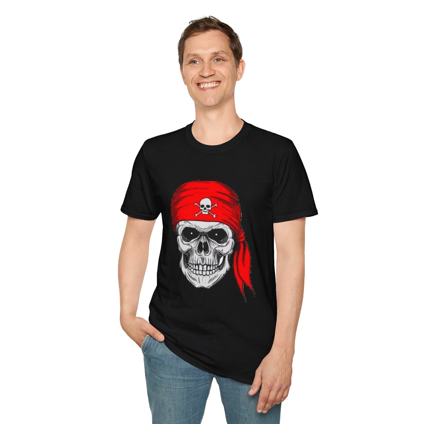 Pirate- Unisex Softstyle T-Shirt 100% Cotton Graphic