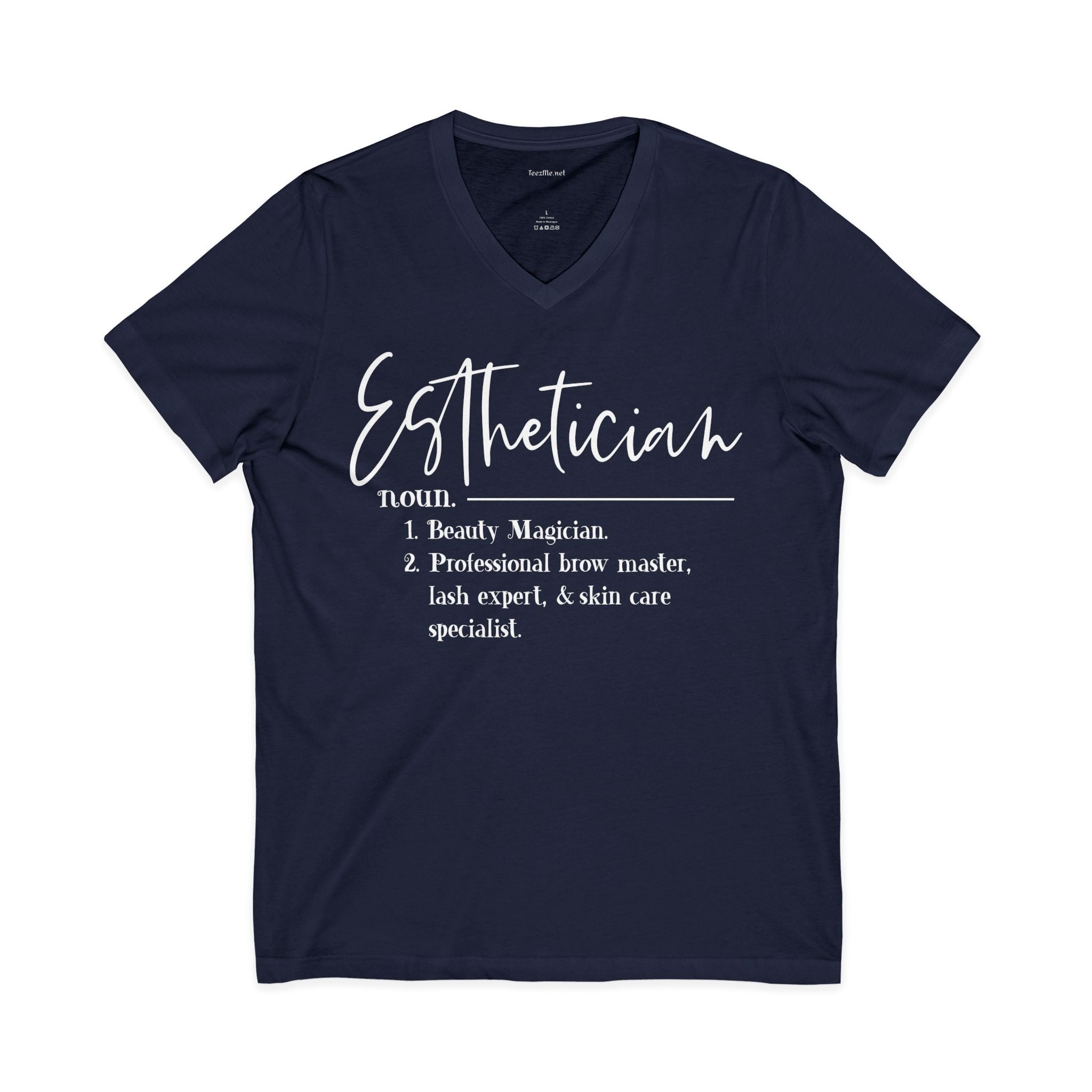 Esthetician (definition) Unisex Jersey Short Sleeve V-Neck Tee