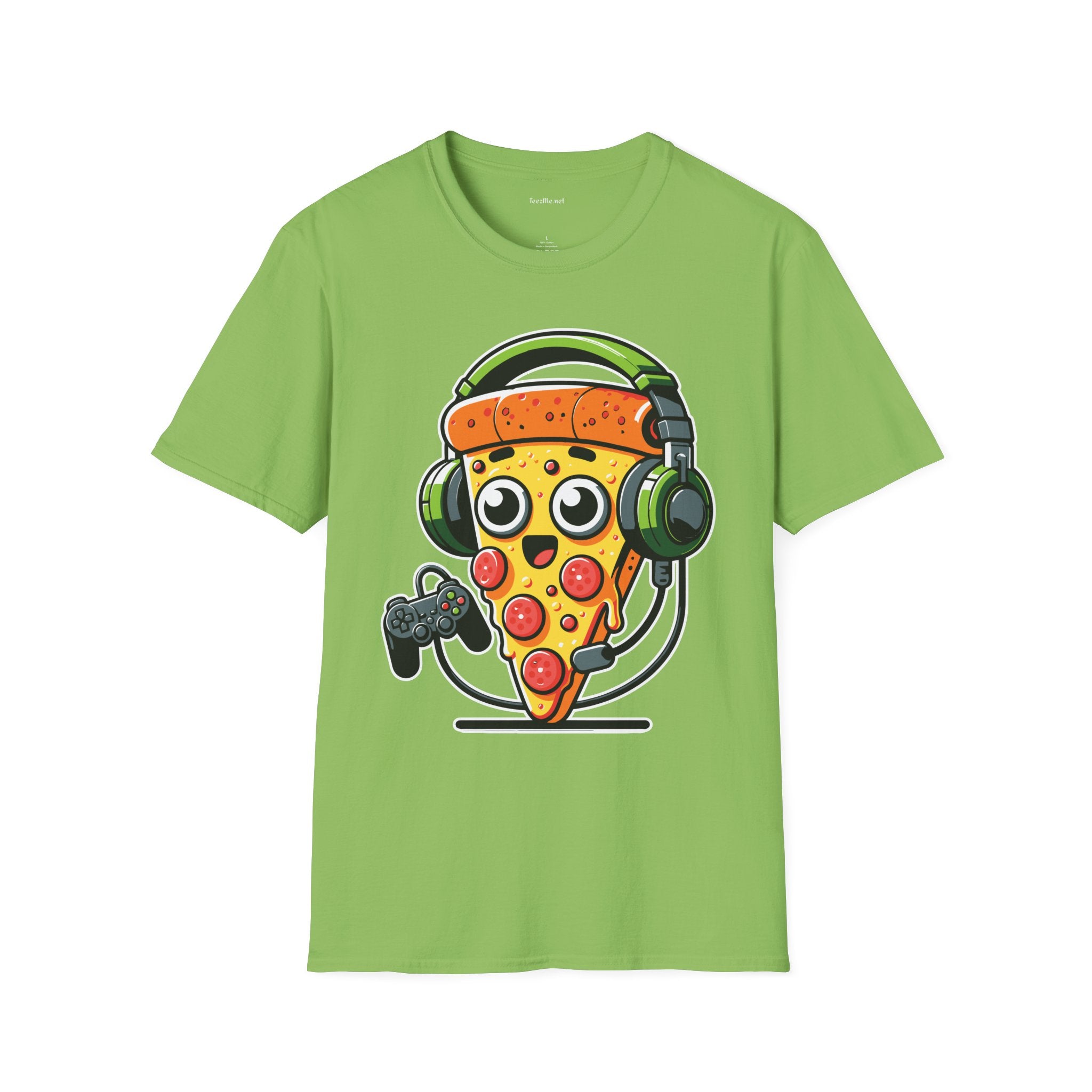 Pizza Gamer Unisex Softstyle T-Shirt 100% Cotton Graphic
