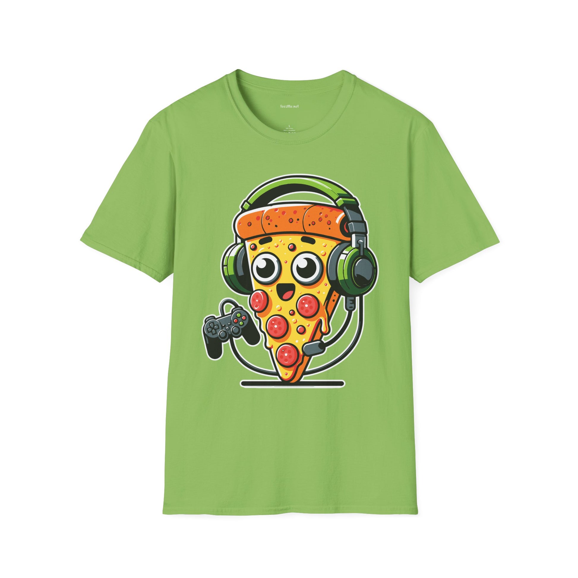 Pizza Gamer Unisex Softstyle T-Shirt 100% Cotton Graphic