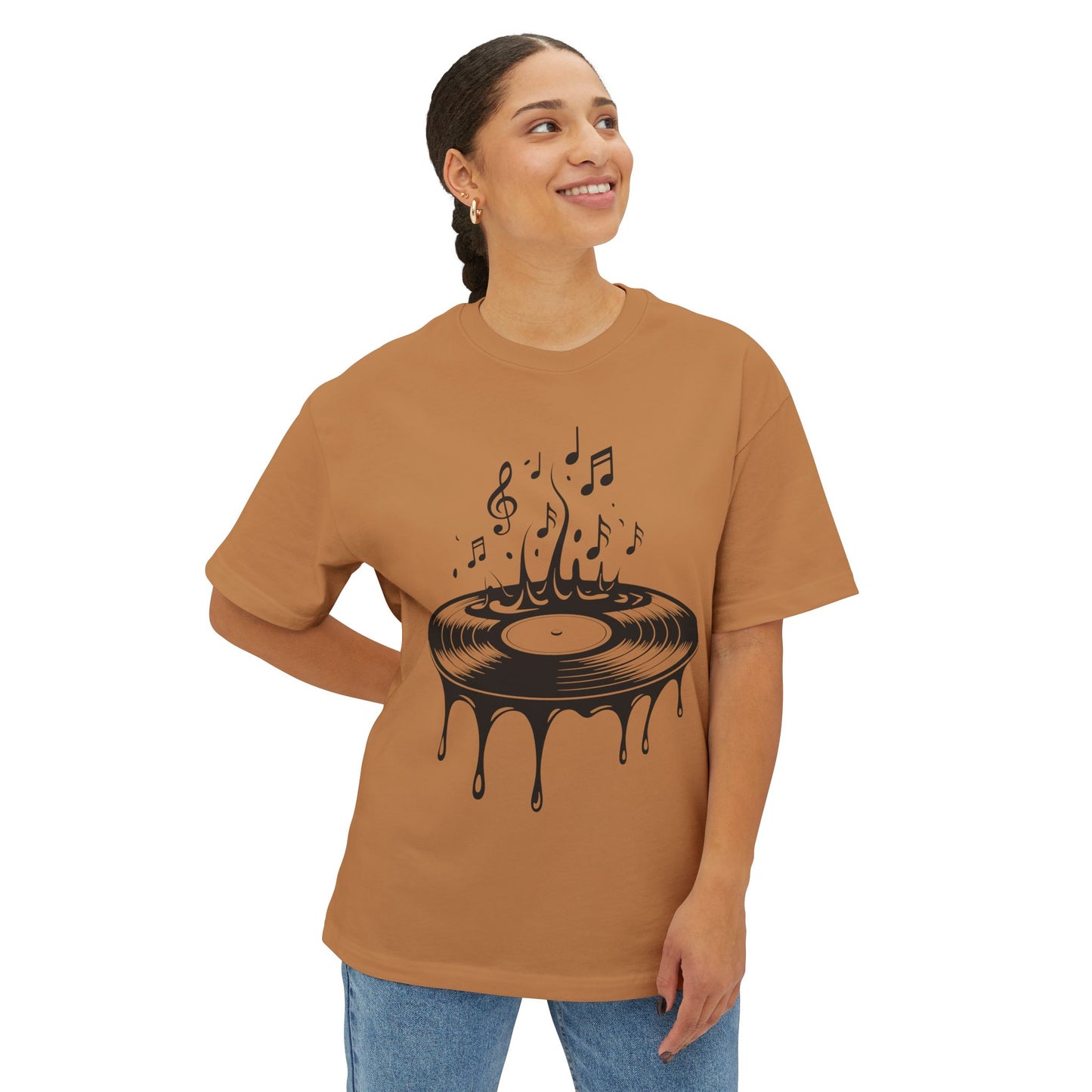Spinning Vinyl (1) Unisex Oversized Boxy Tee