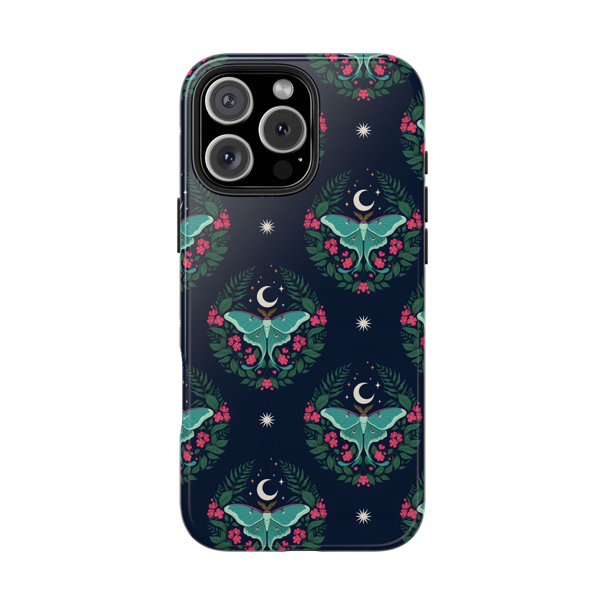 Moon Moth Tough Phone Case — Botanical Nightscape Protective Cover