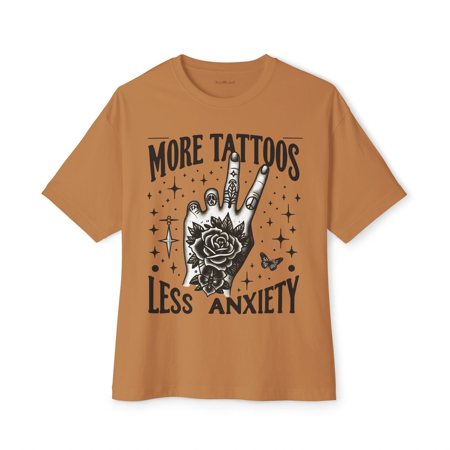 More Tattoos Less Anxiety Unisex Oversized Boxy Tee