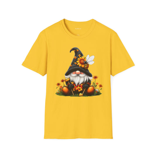 Honey Bee Gnome 03 Unisex Softstyle T-Shirt 100% Cotton Graphic