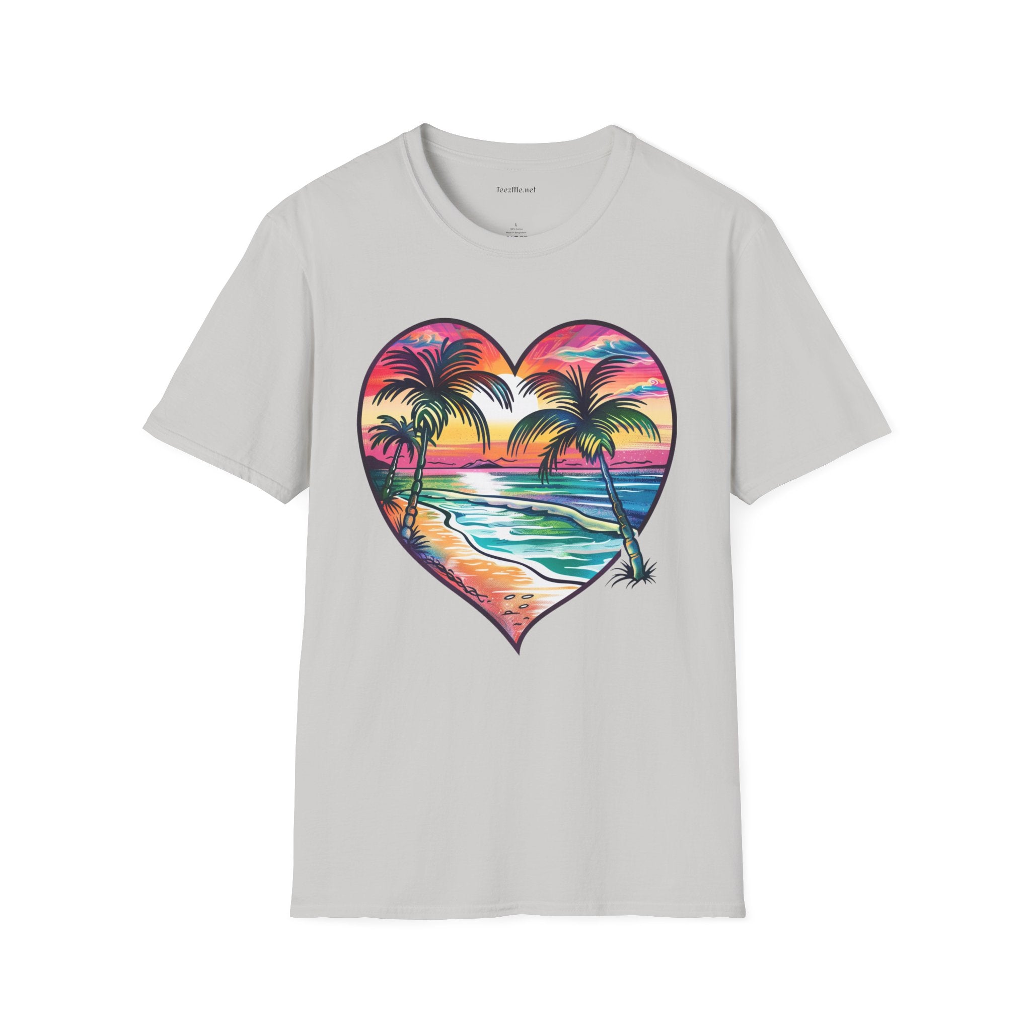 Beach Watercolor2 Unisex Soft T-Shirt 100% Cotton Graphic